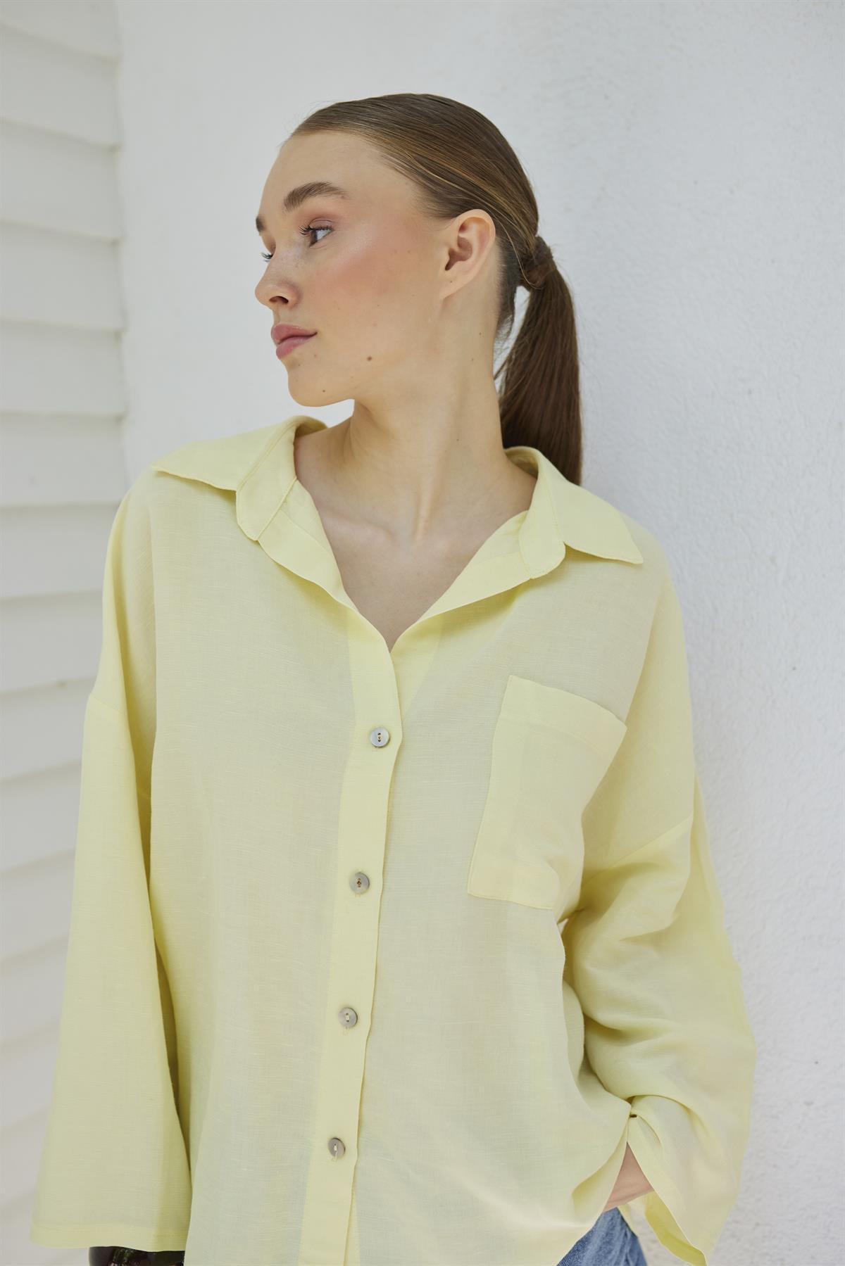 4977 OVERSIZE GÖMLEK SARI
