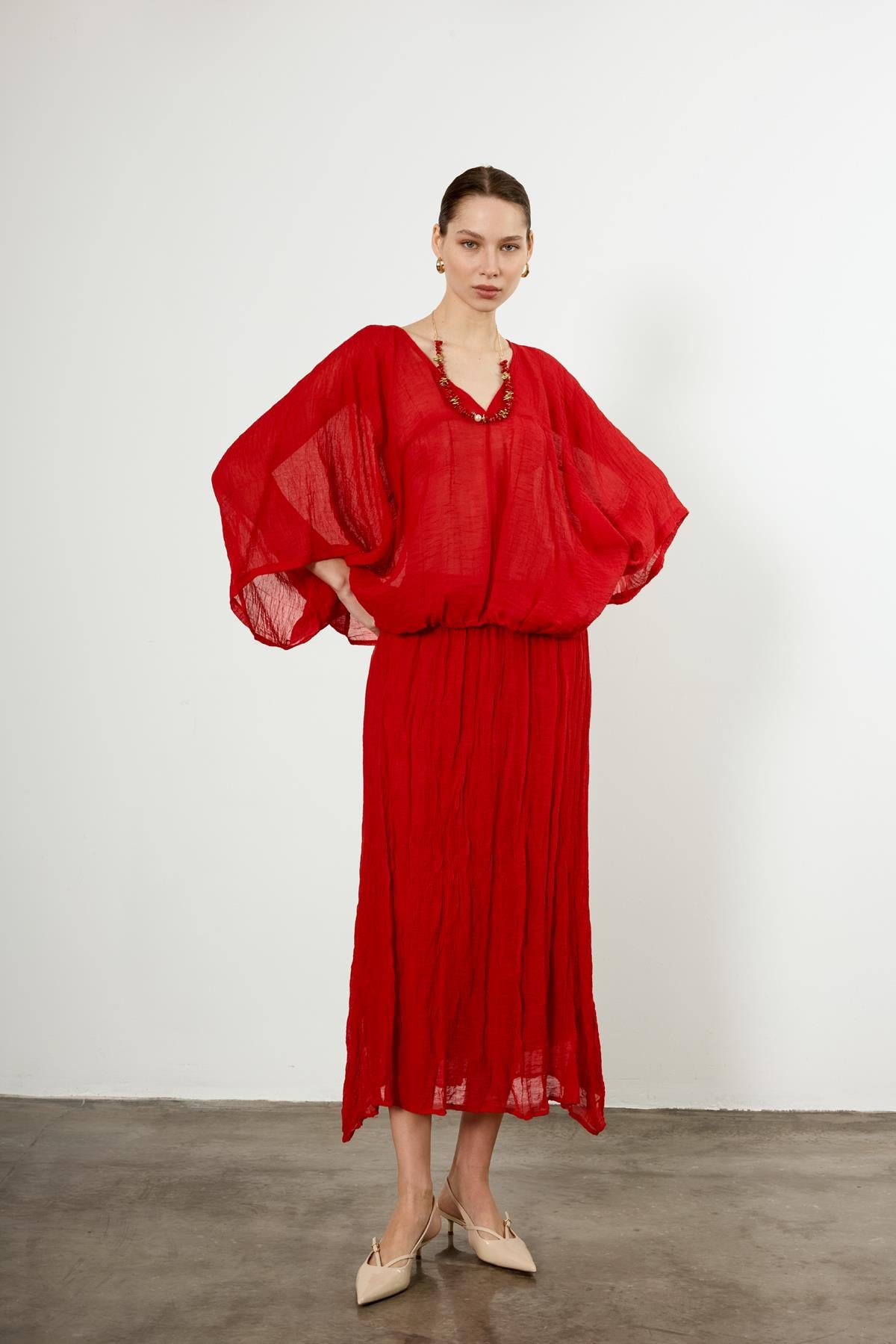 51134 BLUZ ETEK TAKIM KIRMIZI