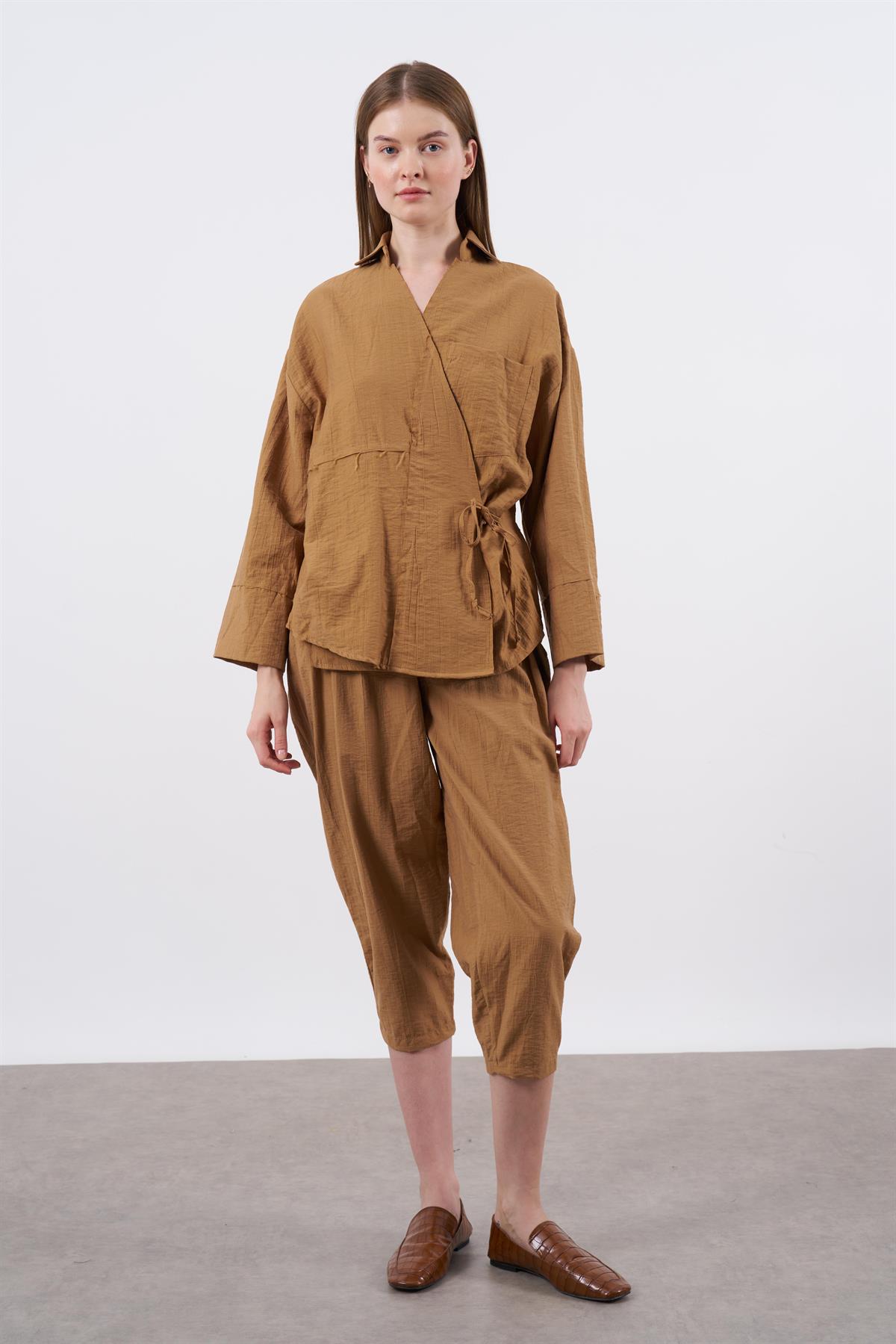 50970 BLUZ PANTOLON TAKIM KAHVE