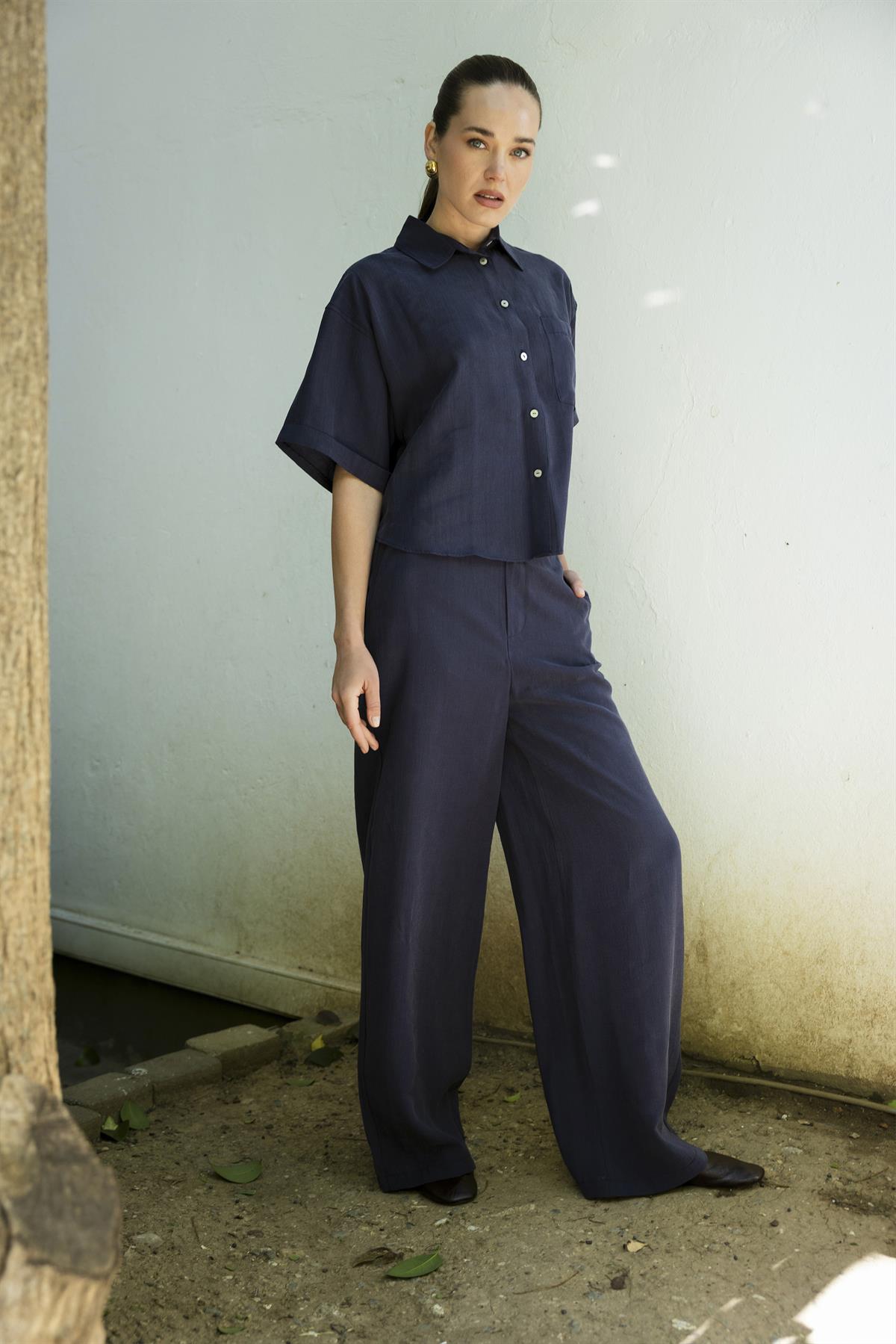 51156 GÖMLEK PANTOLON TAKIM LACİVERT