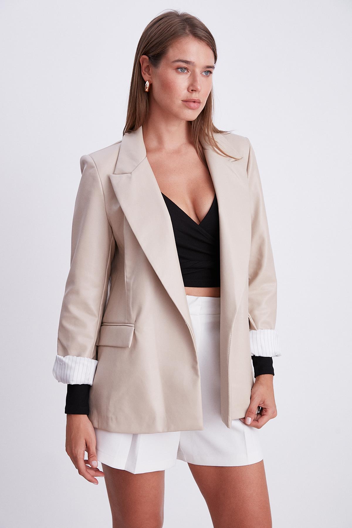 9321 DERİ CEKET TAŞ