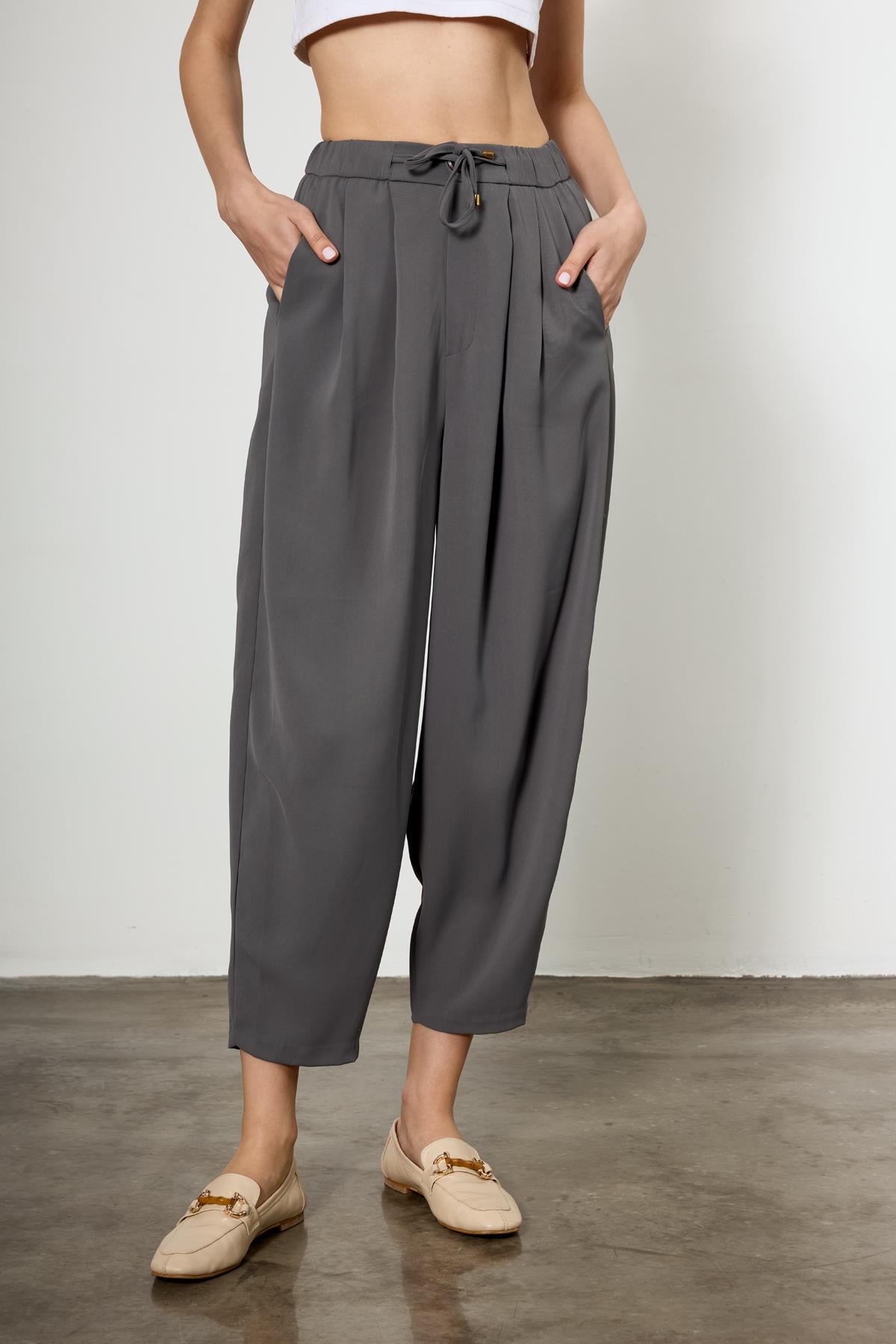 51111 PİLİLİ PANTOLON GRİ