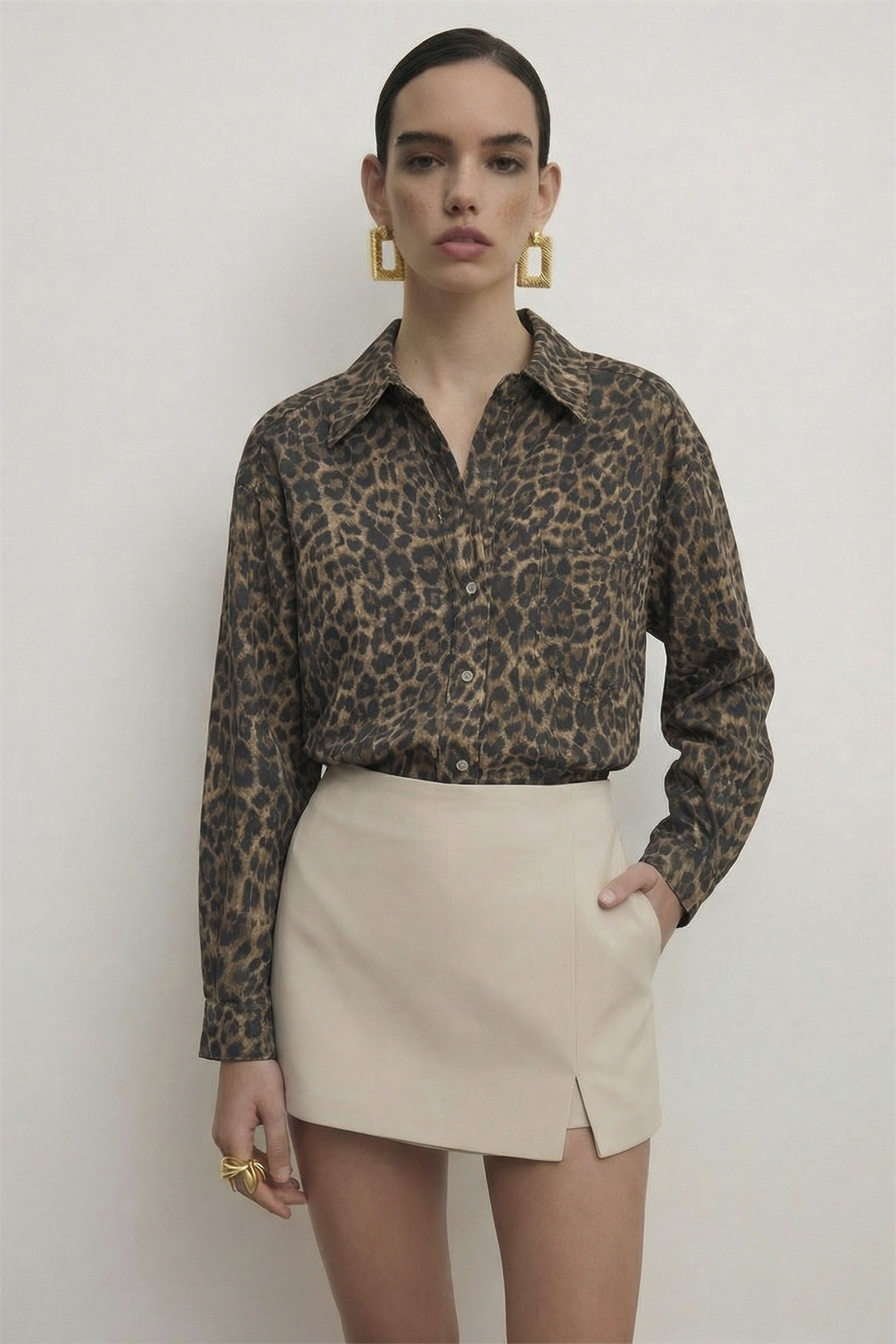 4954 OVERSİZE OVERSİZE GÖMLEK KAHVE