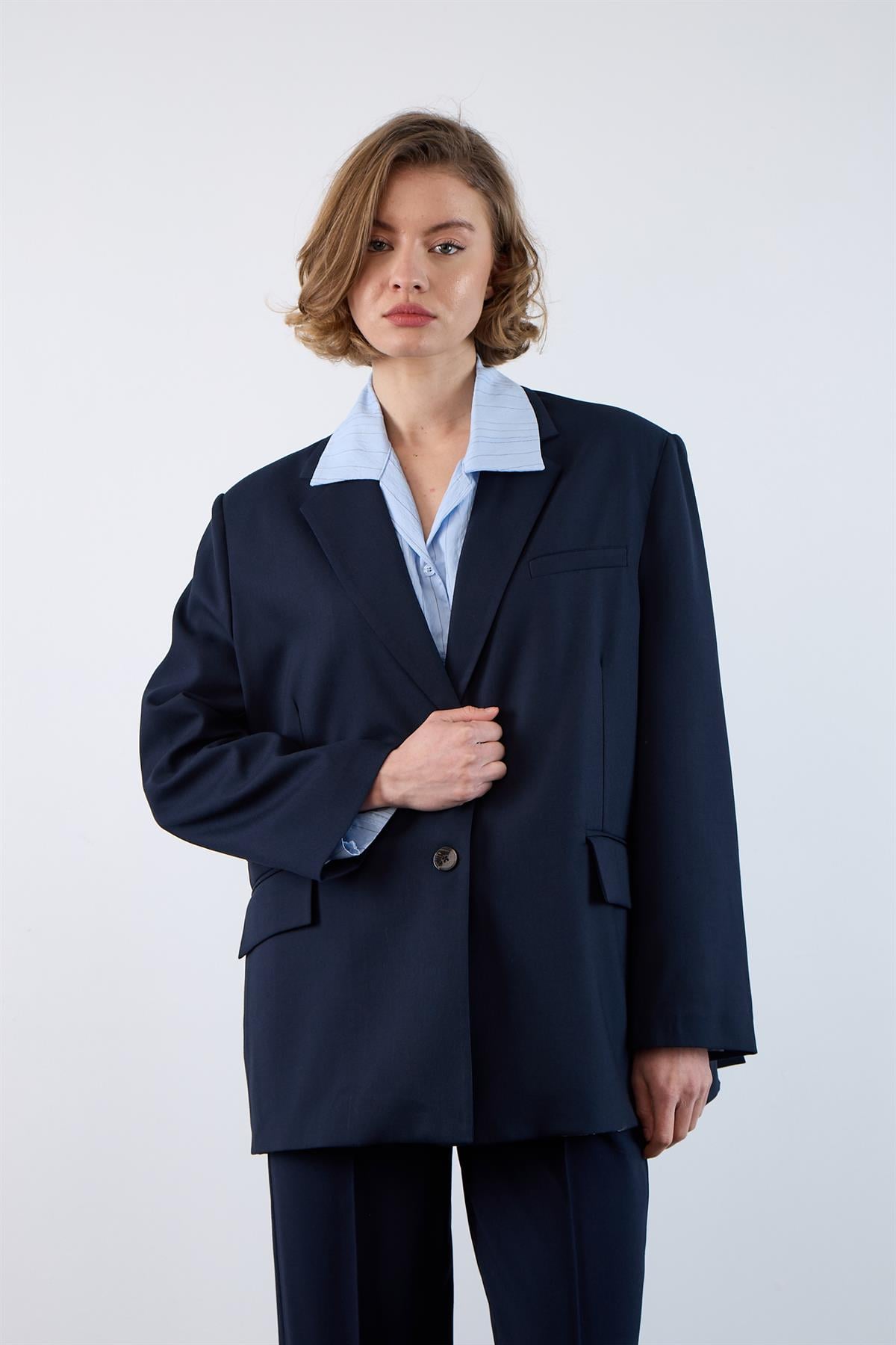 9484 POLİVİSKON CEKET LACİVERT