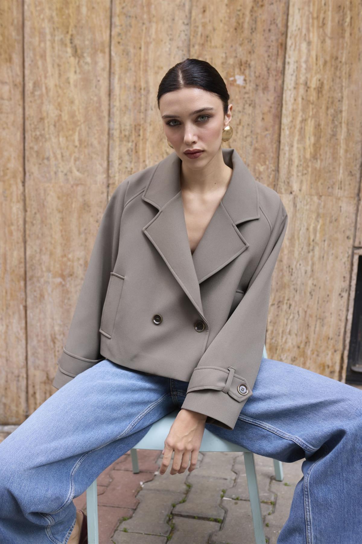 9647 CREP TRENÇ HAKİ