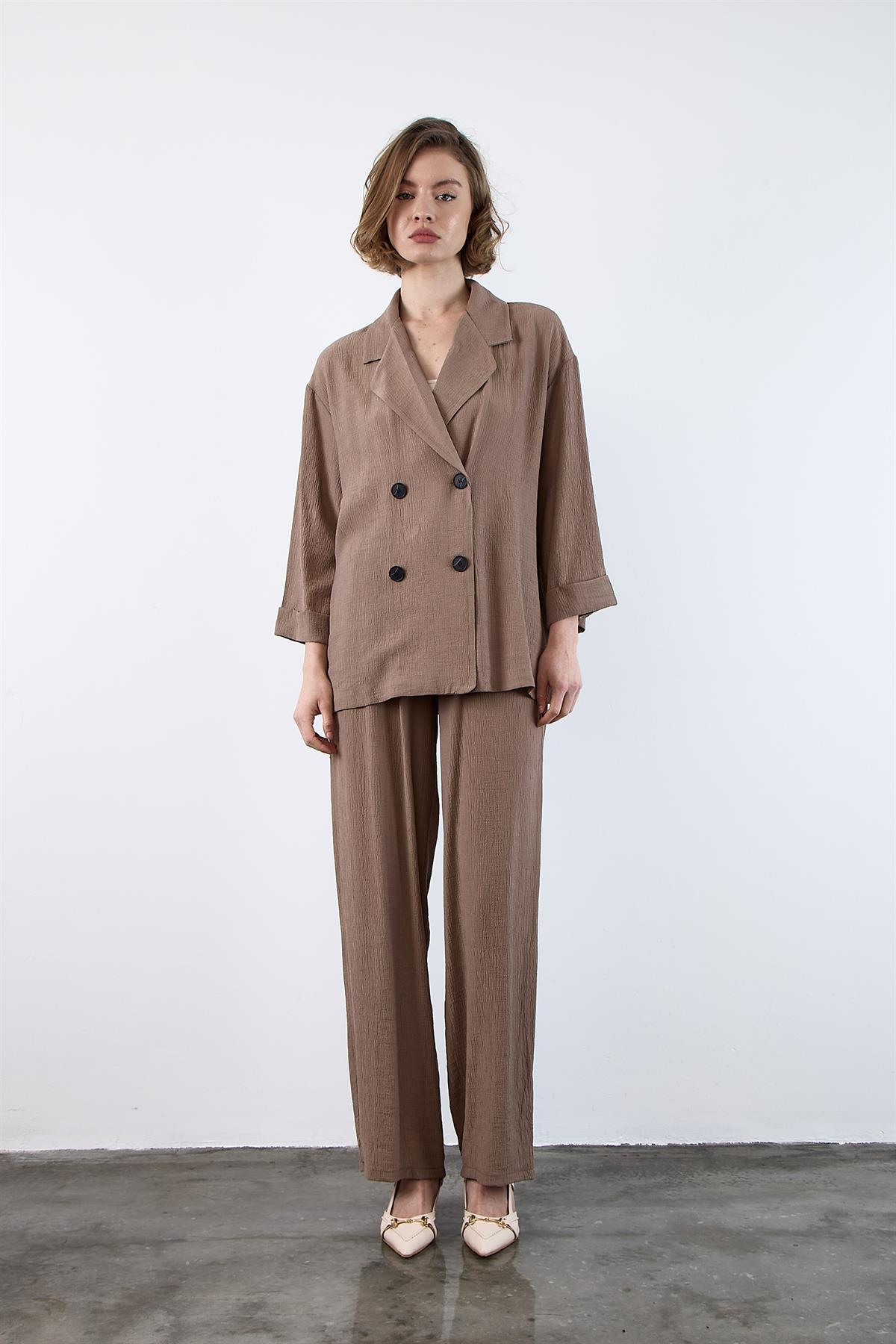 51107 CEKET PANTOLON TAKIM VİZON