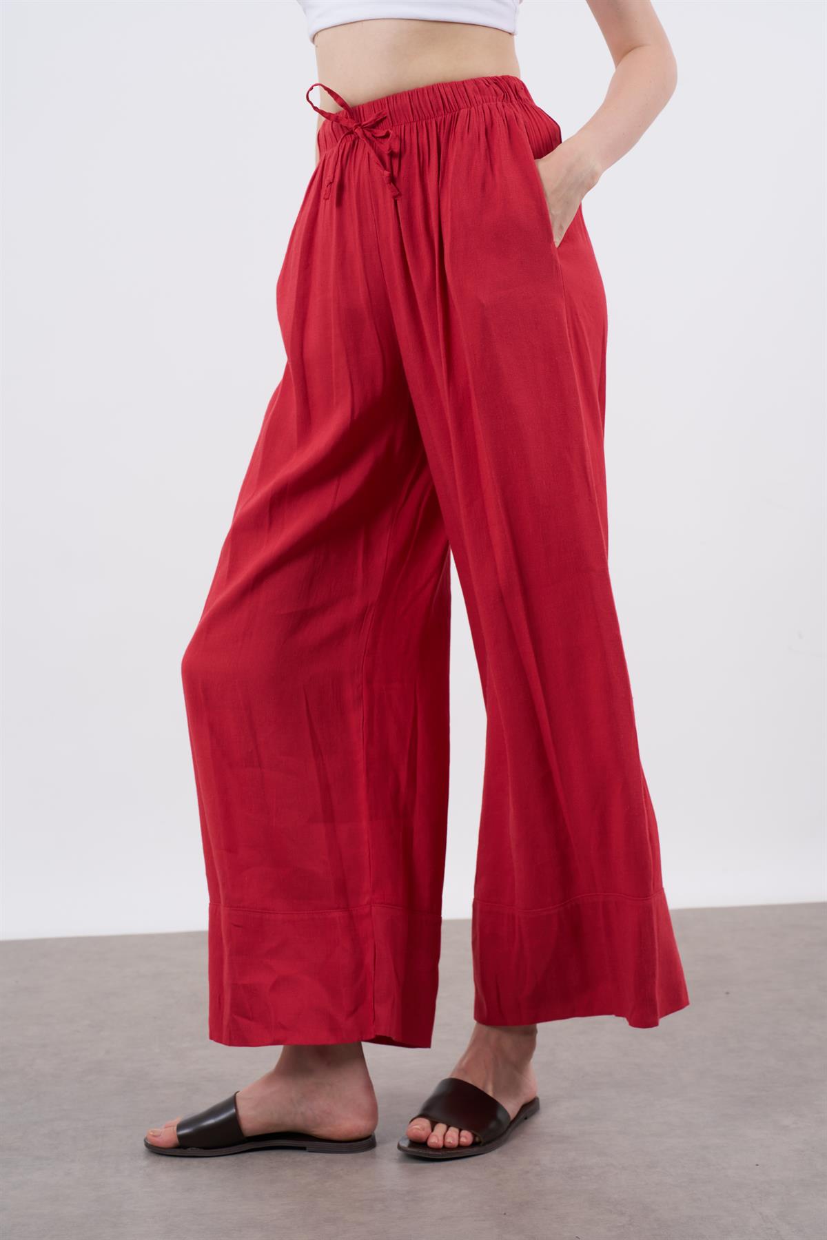 50983 KETEN PANTOLON KIRMIZI