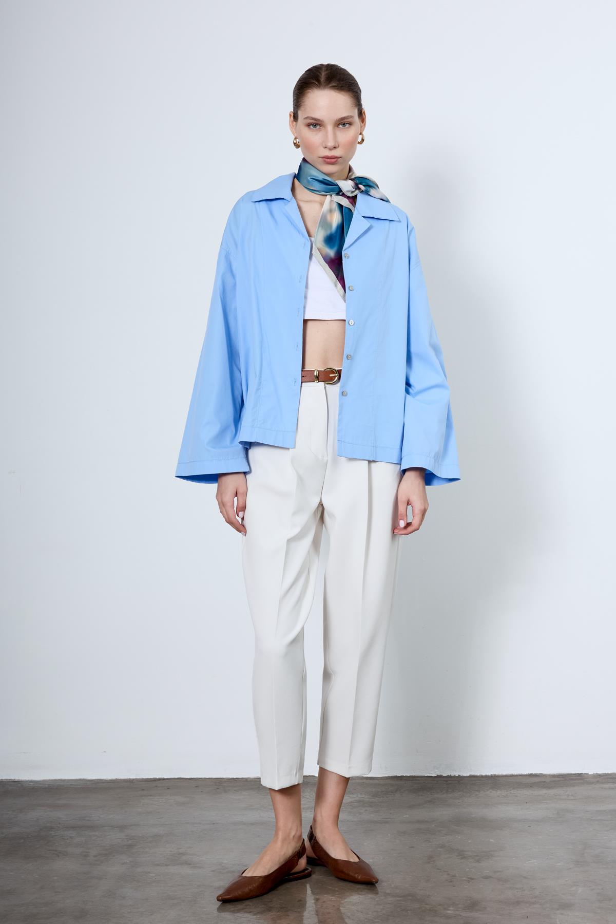 4952 OVERSIZE GÖMLEK BEBE MAVİ