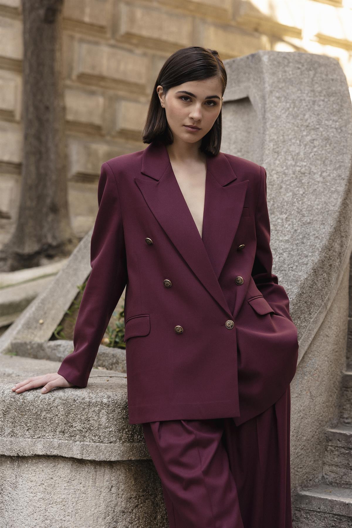 9561 POLİVİSKON KRUVAZE CEKET BORDO