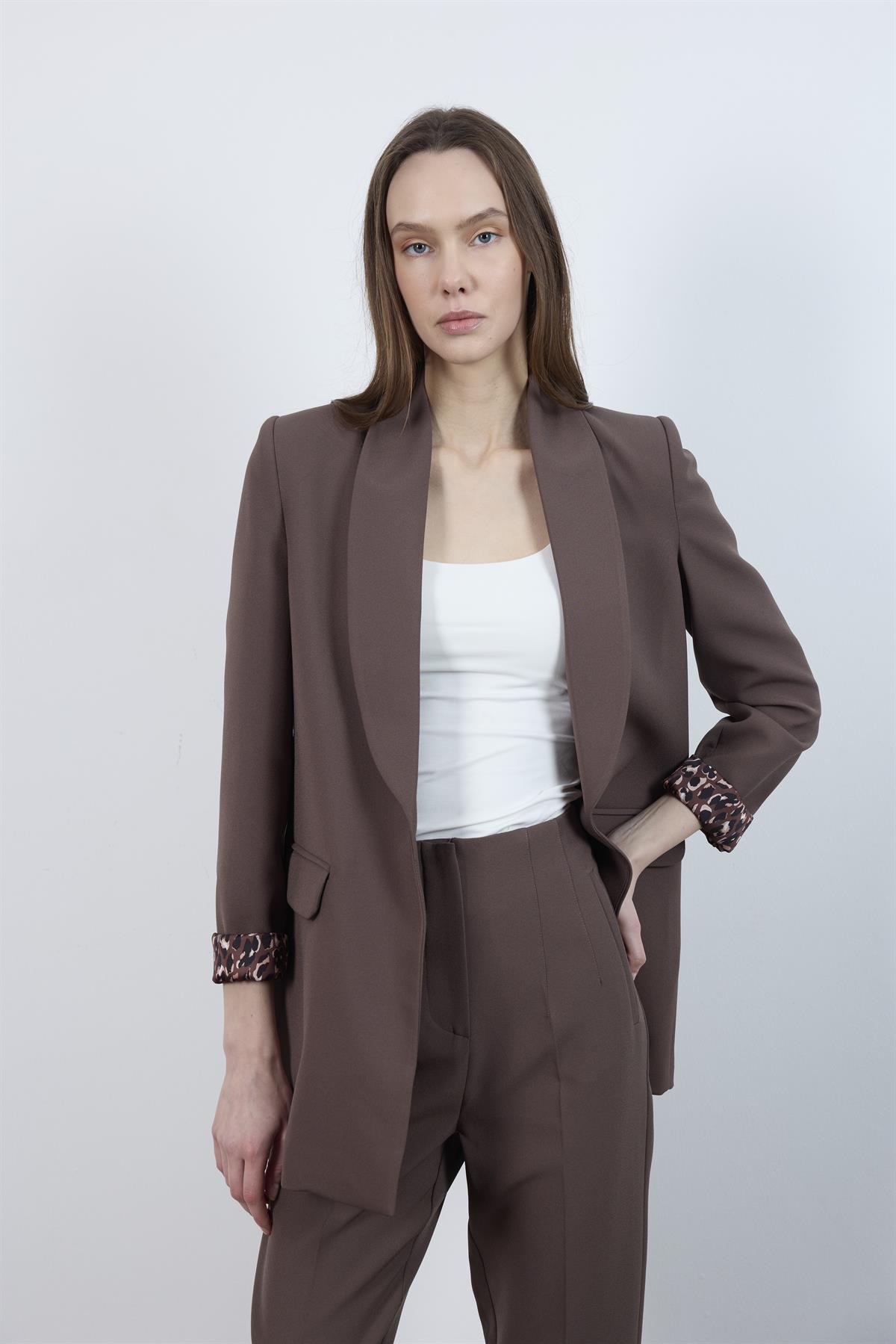 9227 ŞAL YAKA CEKET KAHVE