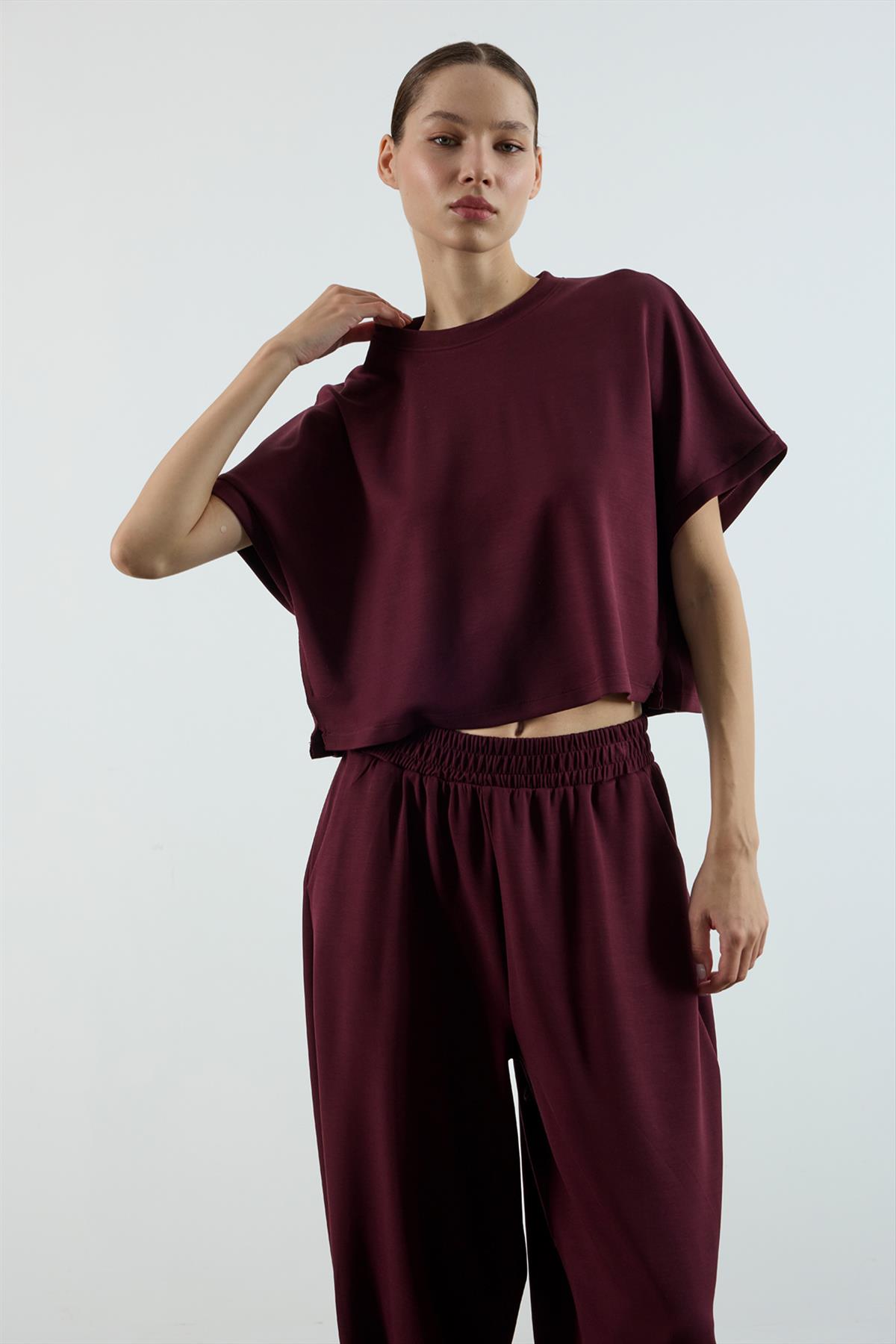50986 TİŞÖRT PANTOLON TAKIM BORDO