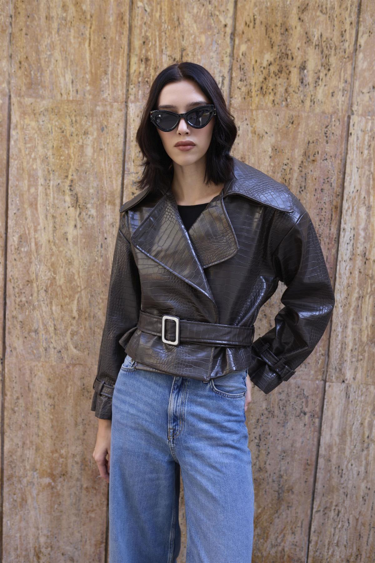 9632 DERİ CEKET KAHVE