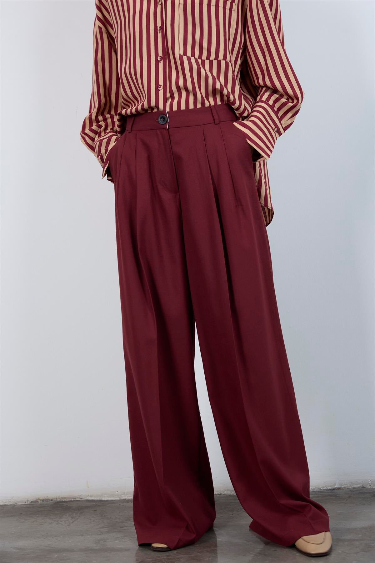 50997 POLİVİSKON PANTOLON BORDO