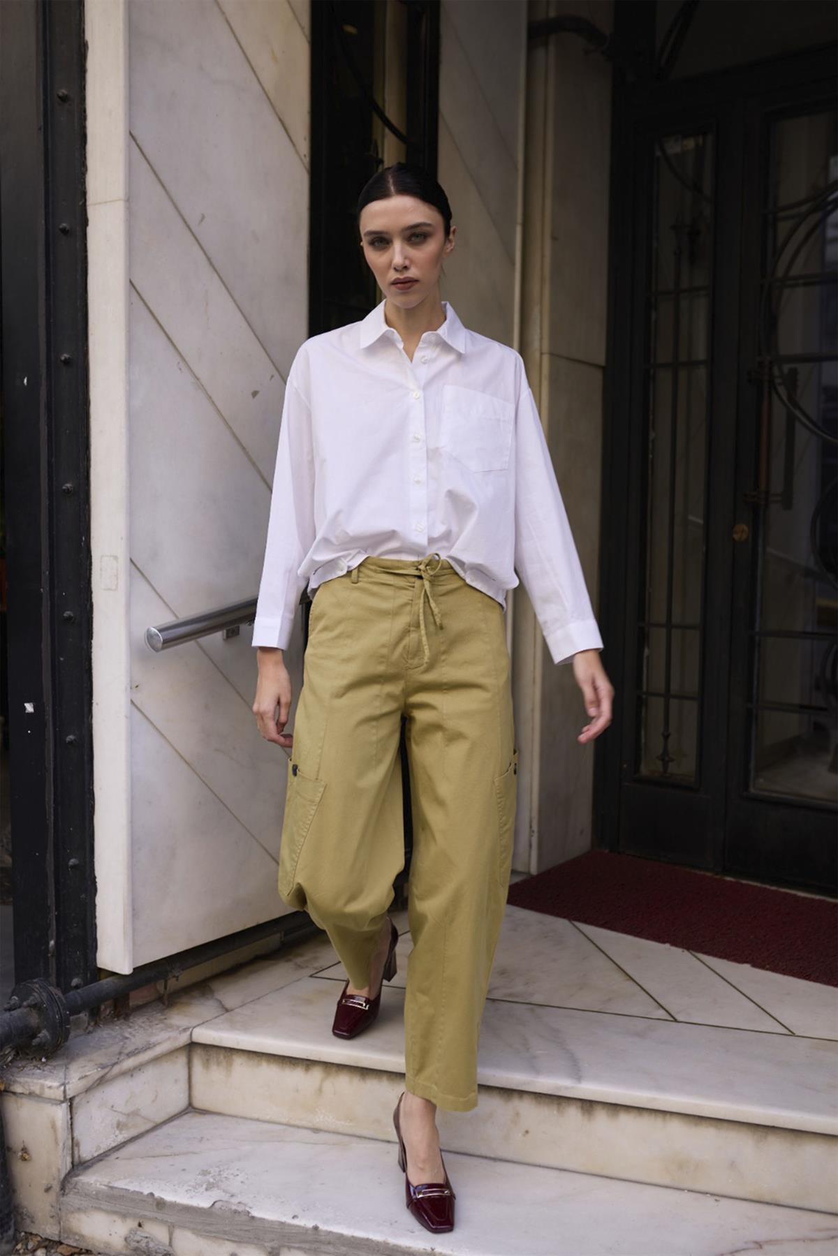 51222 BAĞCIKLI PANTOLON OLİVE