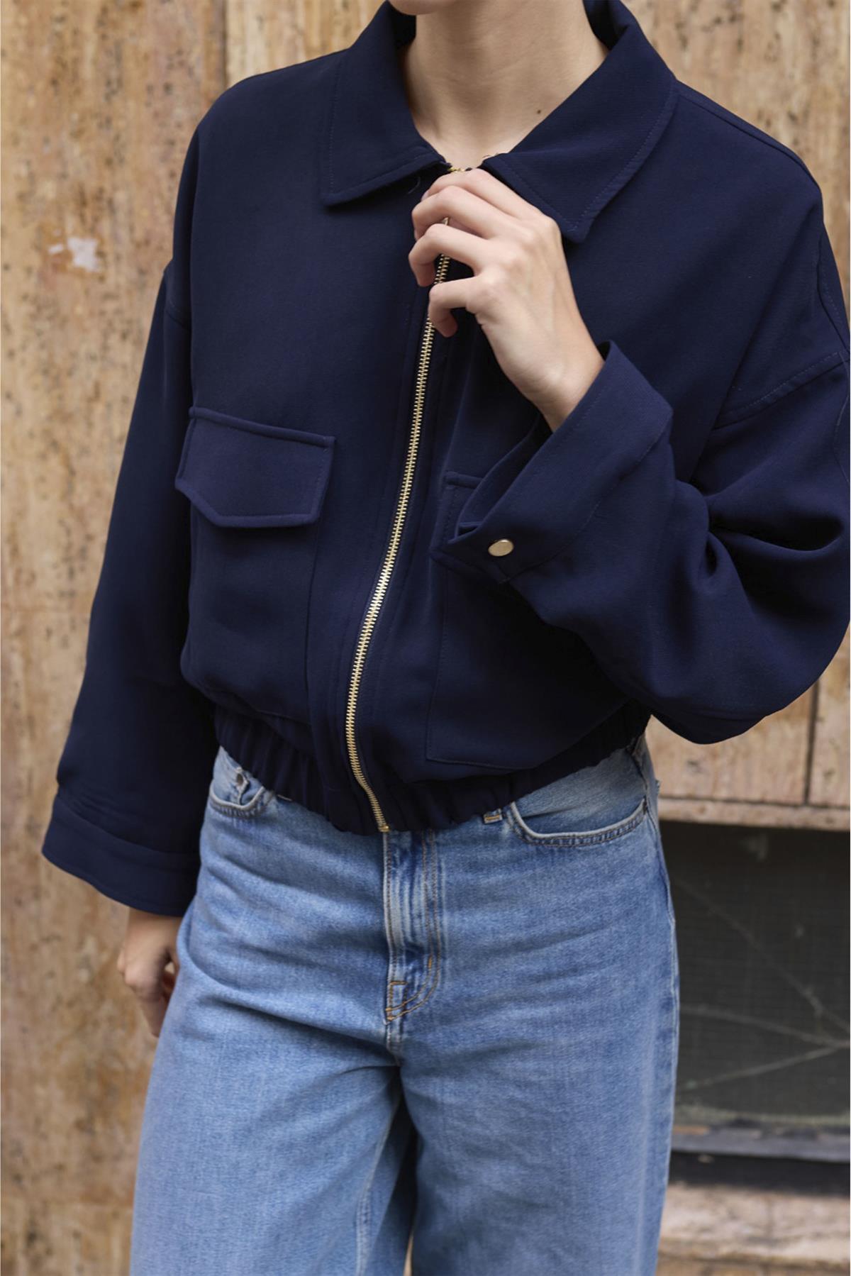 9644 CEPLİ CEKET KOYU LACİVERT