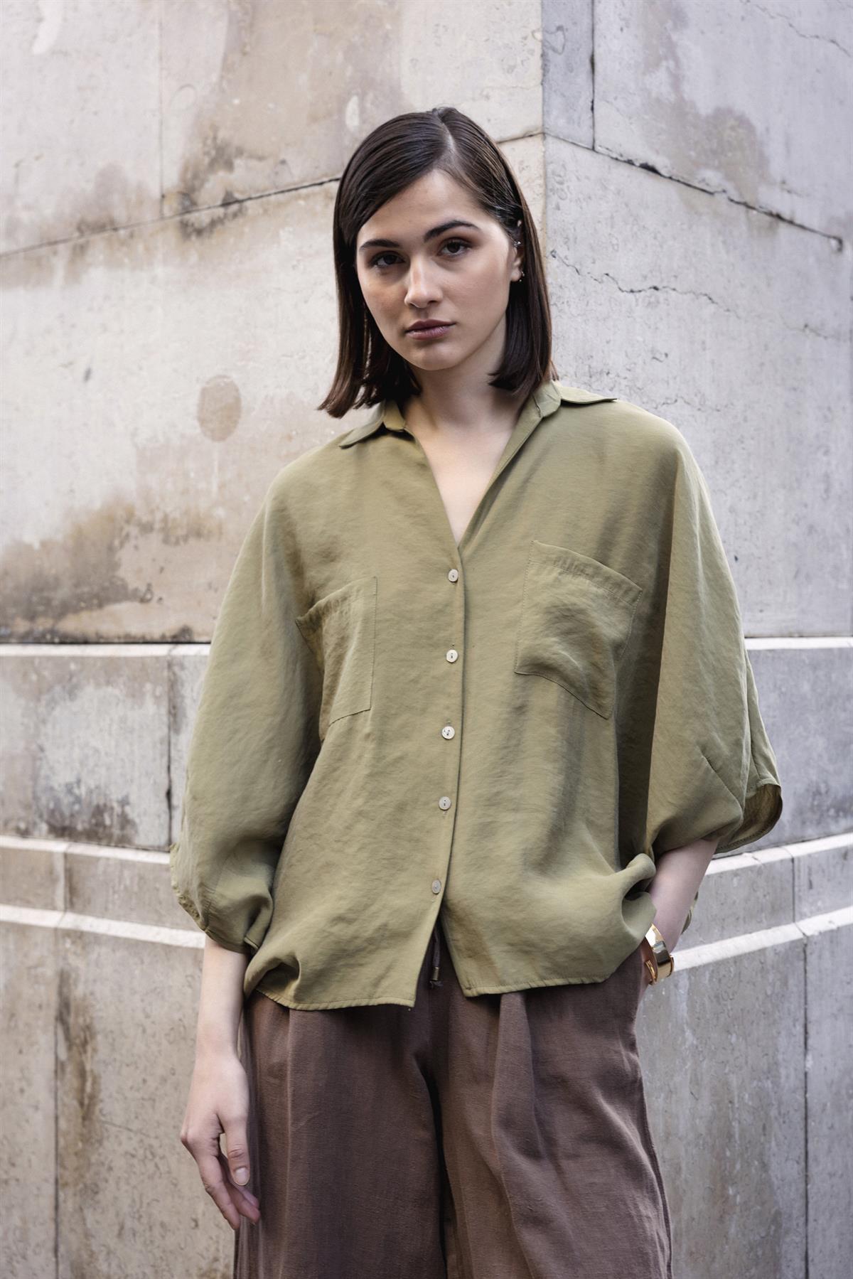 4925 OVERSIZE GÖMLEK HAKİ