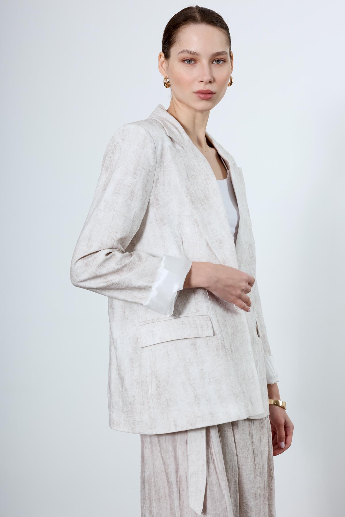 9551 PANTOLON CEKET TAKIM EKRU