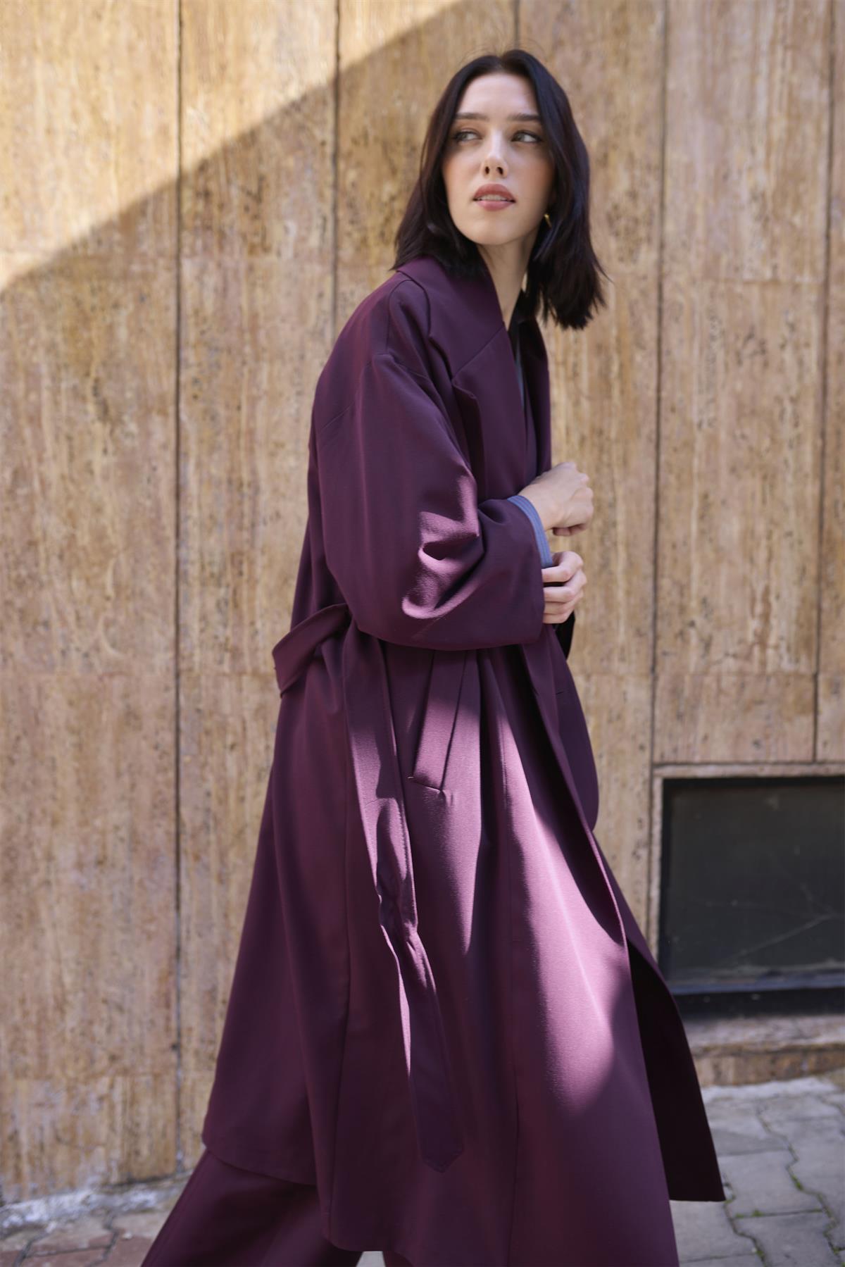 9617 POLİVİSKON UZUN TRENÇ MÜRDÜM