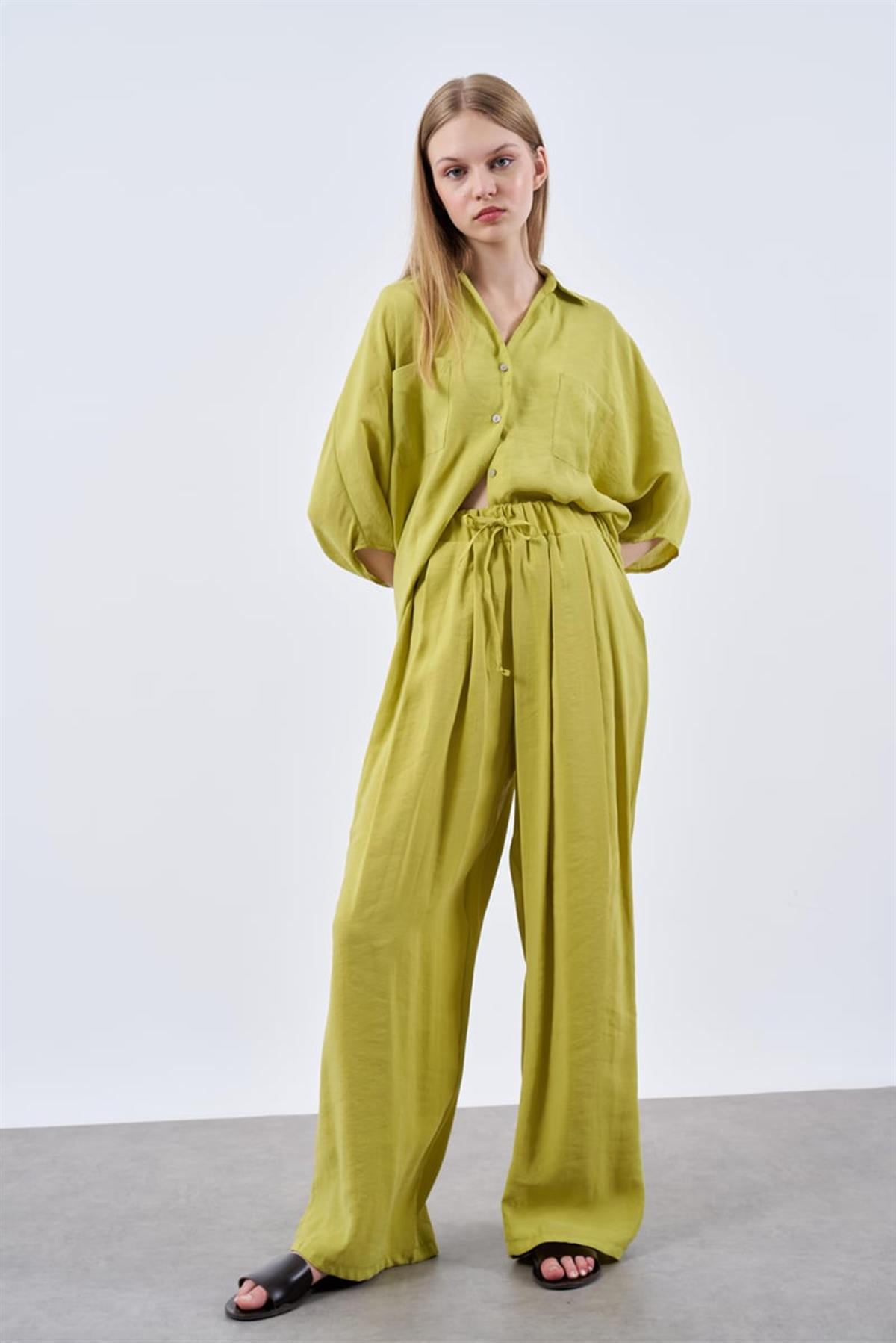 50962 LASTİKLİ PANTOLON HARDAL