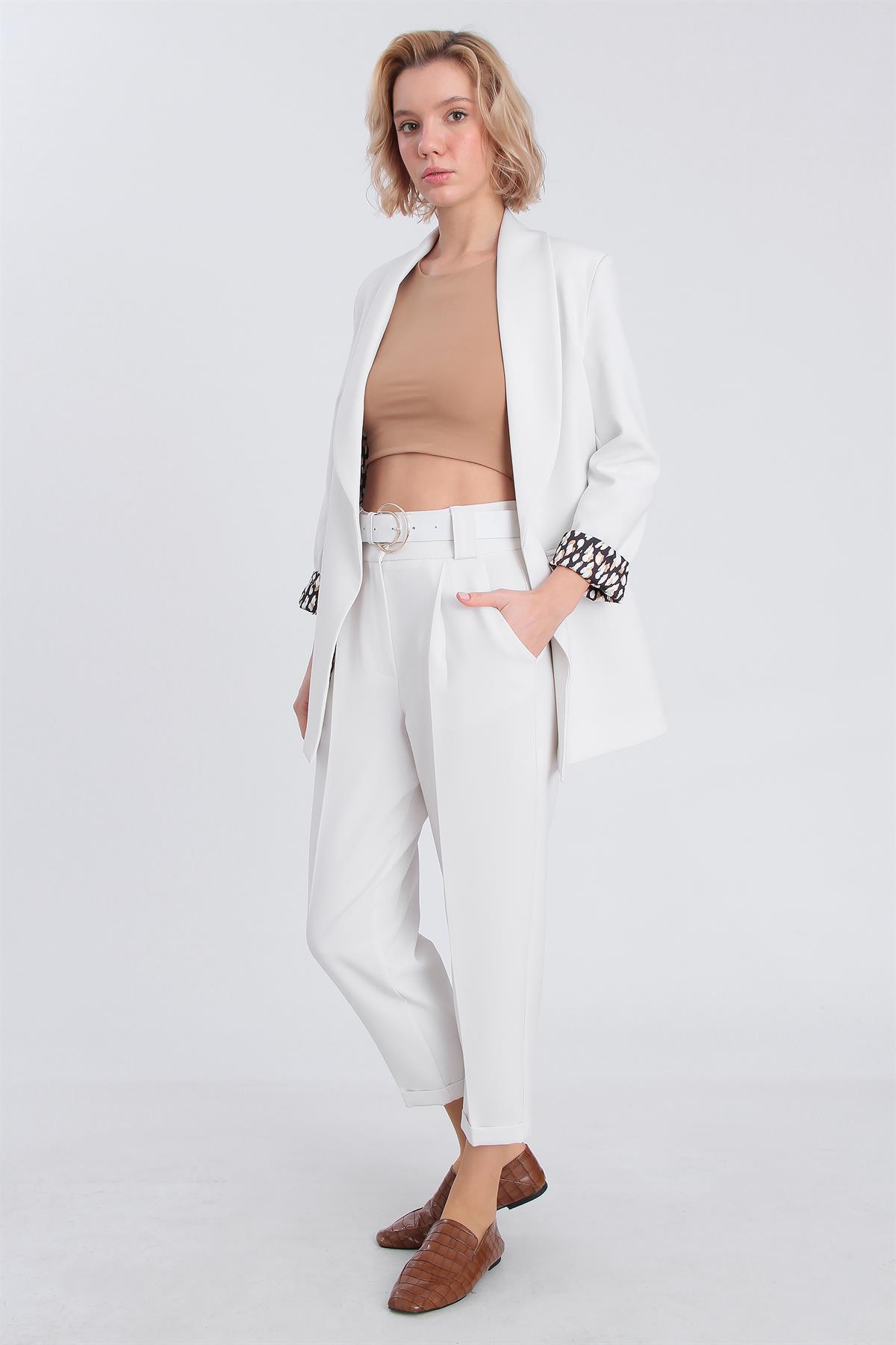 9227 ŞAL YAKA CEKET BEYAZ