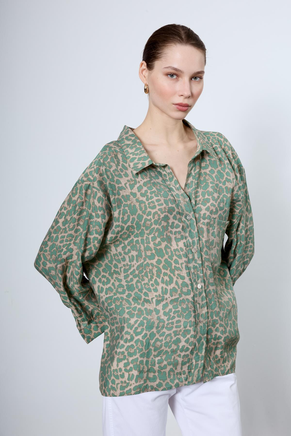 4954 OVERSİZE OVERSİZE GÖMLEK YEŞİL