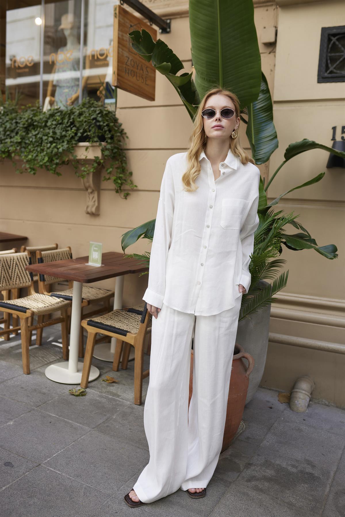 51125 GÖMLEK PANTOLON TAKIM BEYAZ