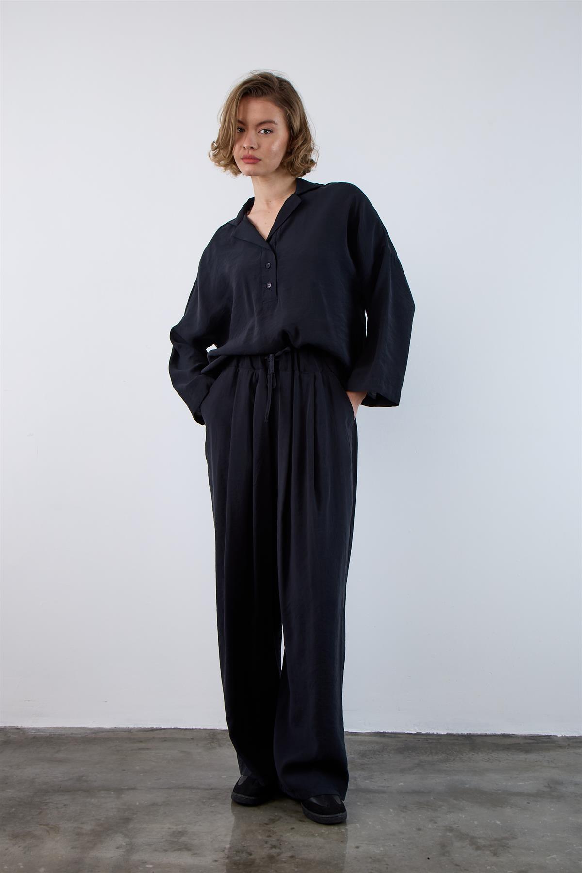 50962 LASTİKLİ PANTOLON SİYAH