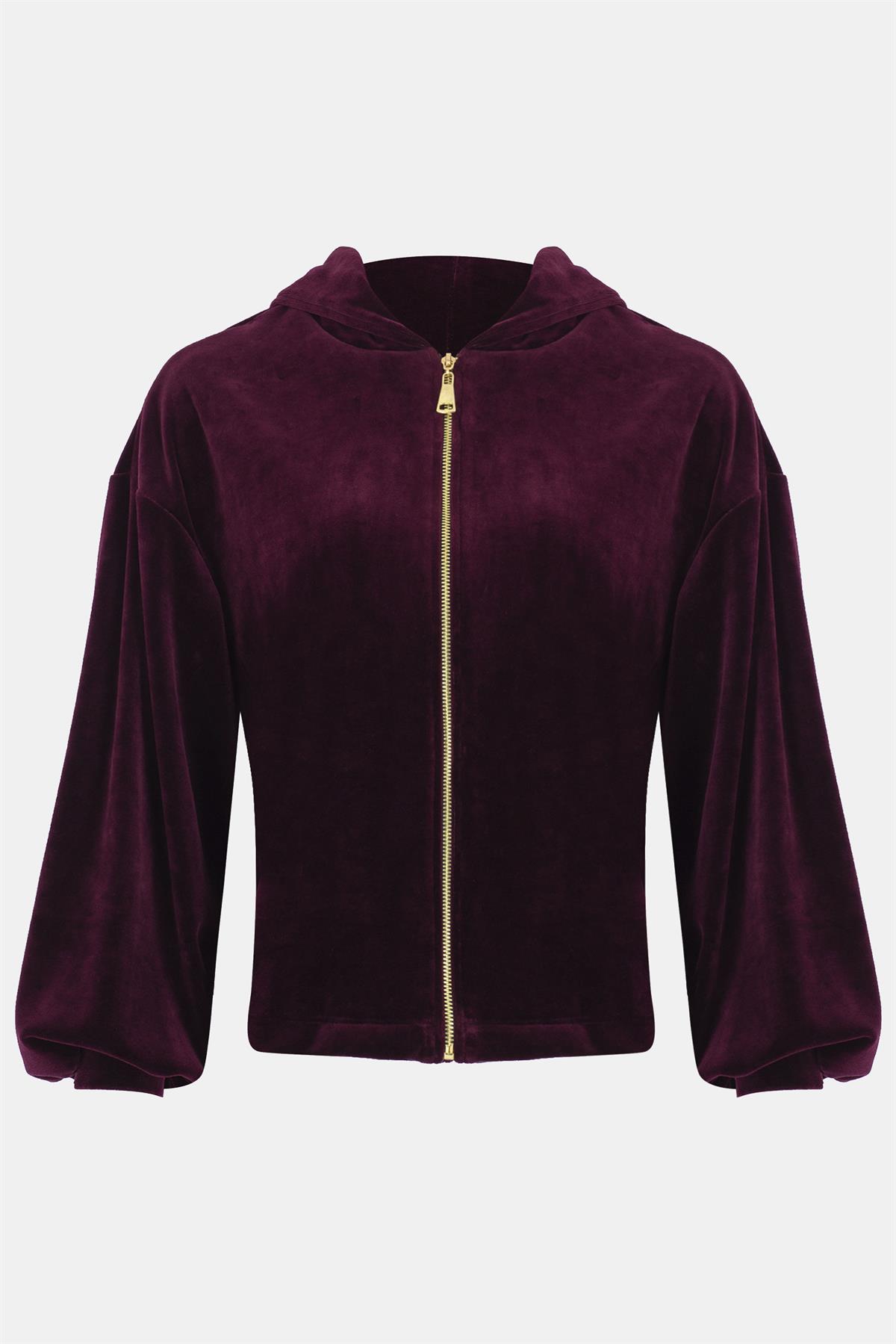 0097 KADİFE ÜÇLÜ TAKIM BORDO