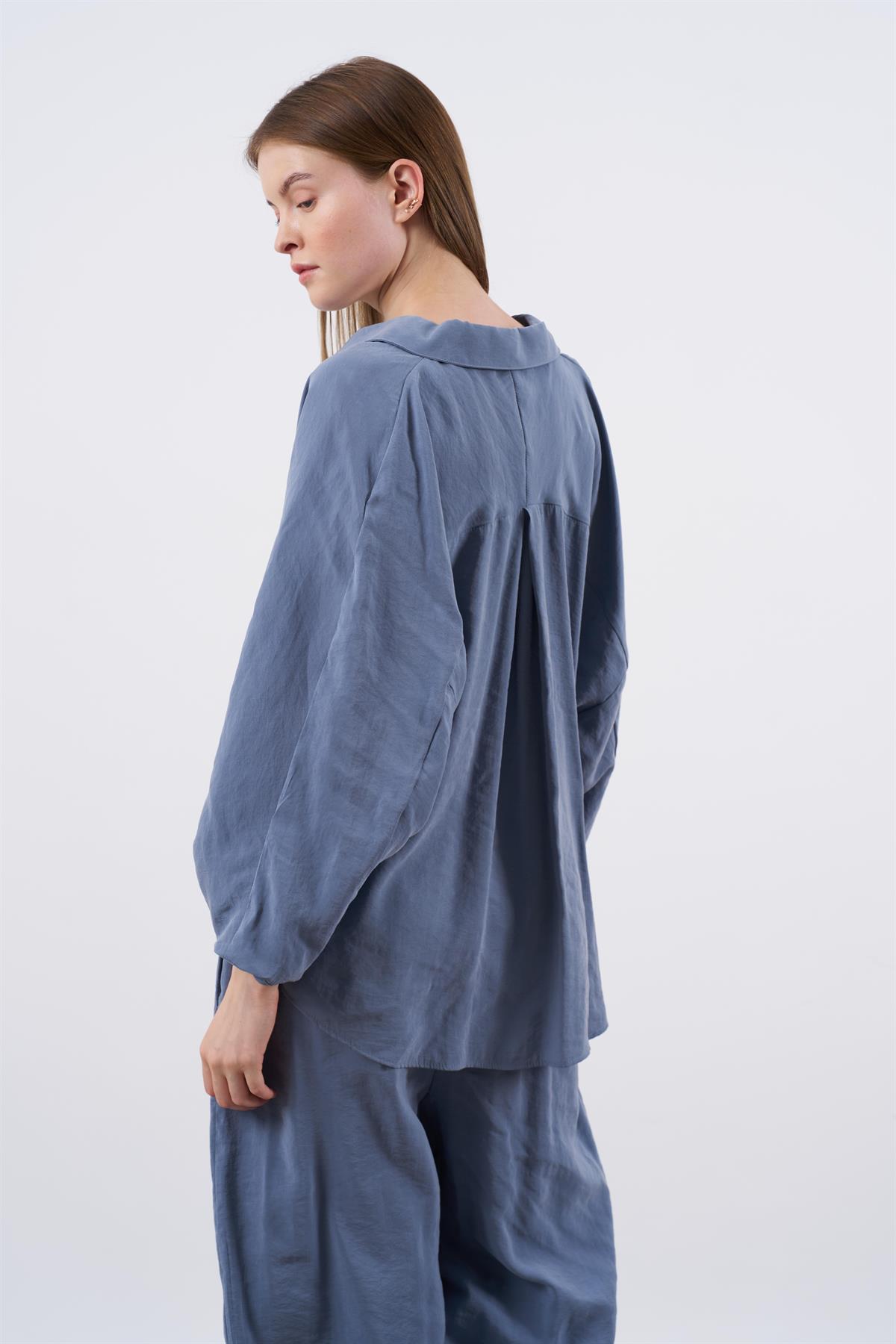 50957 GÖMLEK PANTOLON TAKIM GRİ-MAVİ