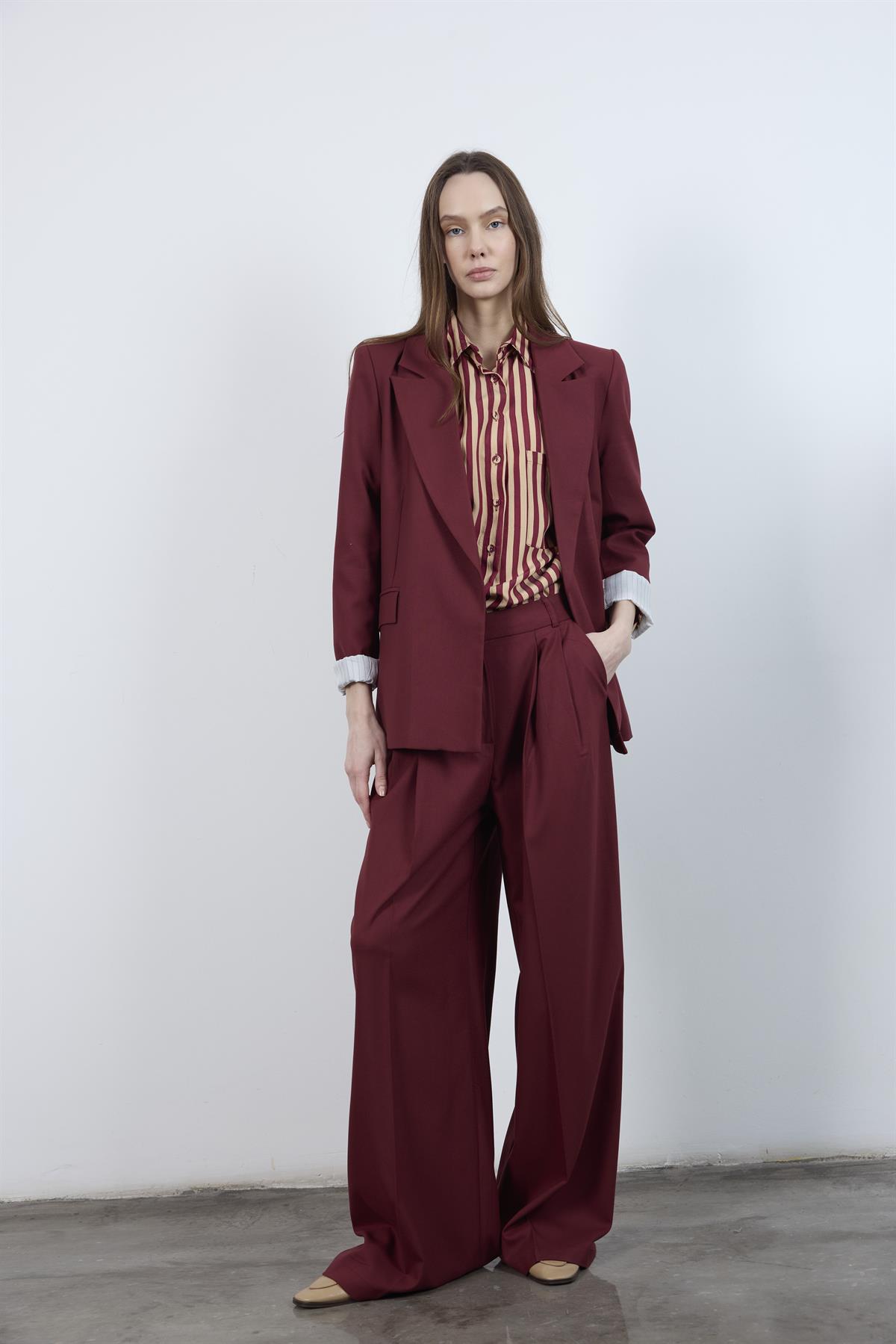 50997 POLİVİSKON PANTOLON BORDO