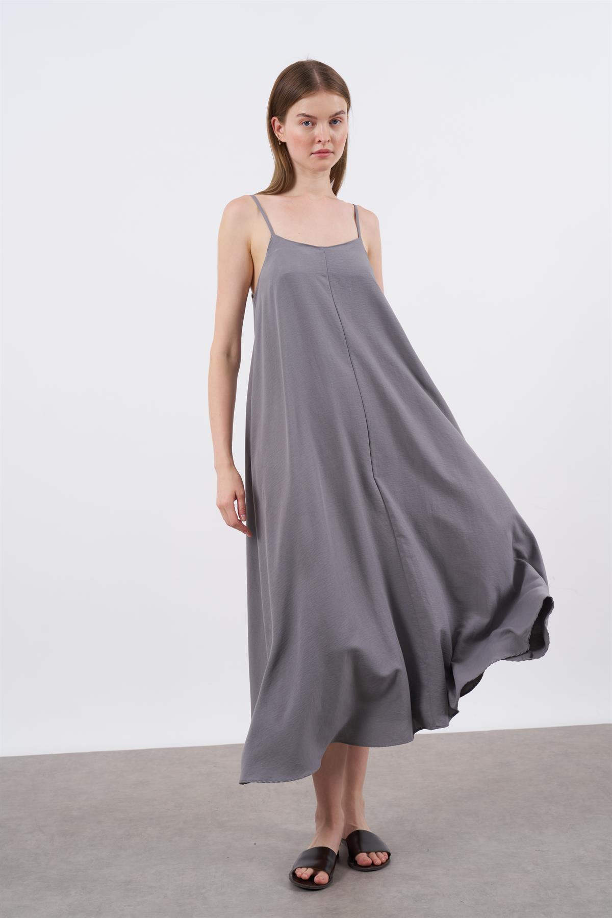 2975 ASKILI ELBİSE GRİ