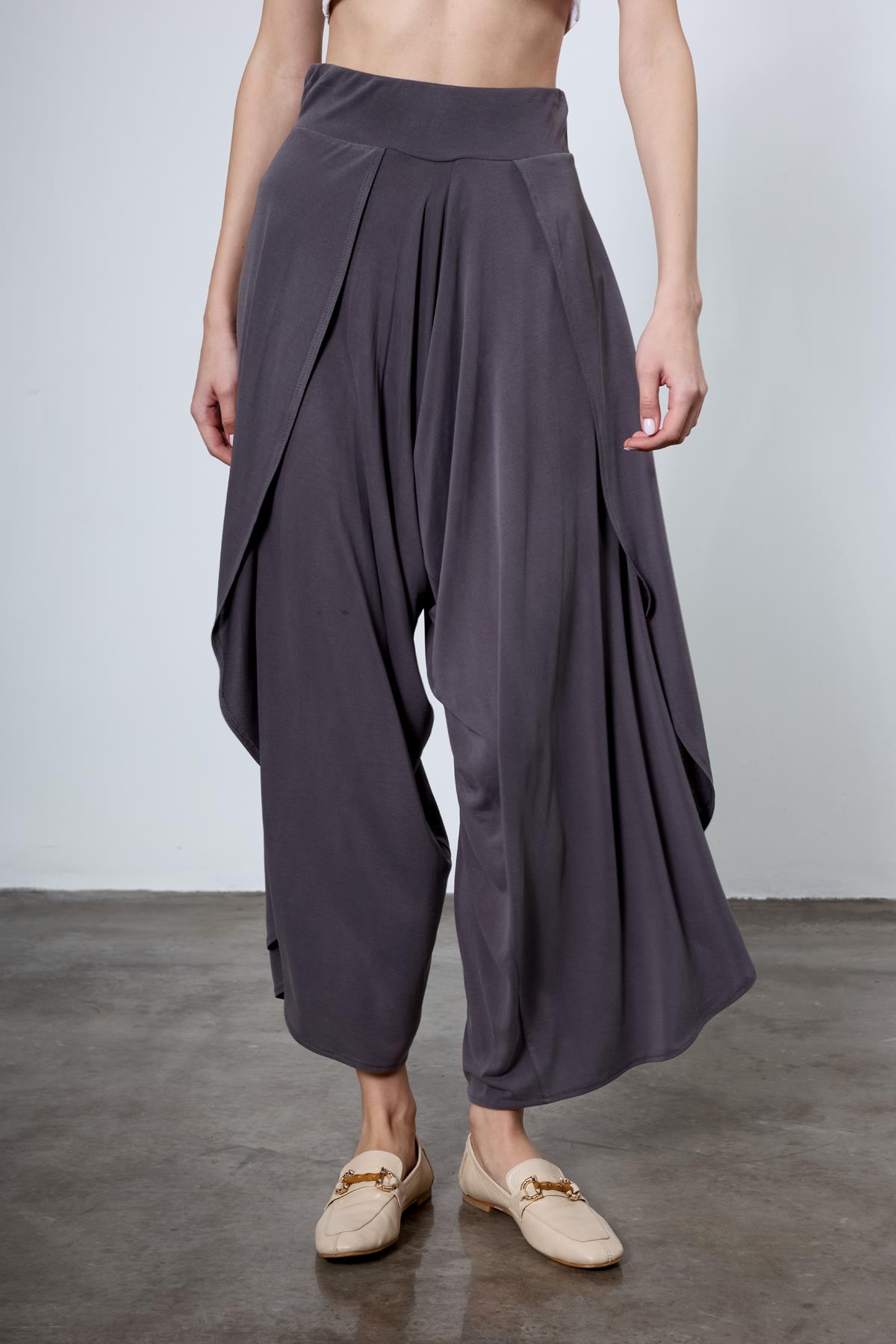 51147 YIRTMAÇLI ŞALVAR PANTOLON ANTRASİT