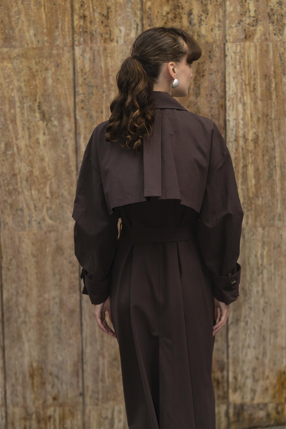 9605 UZUN TRENÇ KAHVE