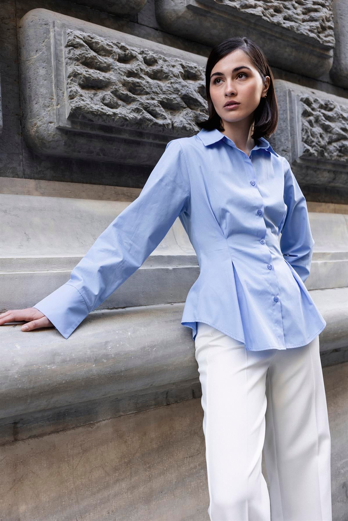 4965 PİLİLİ GÖMLEK MAVİ