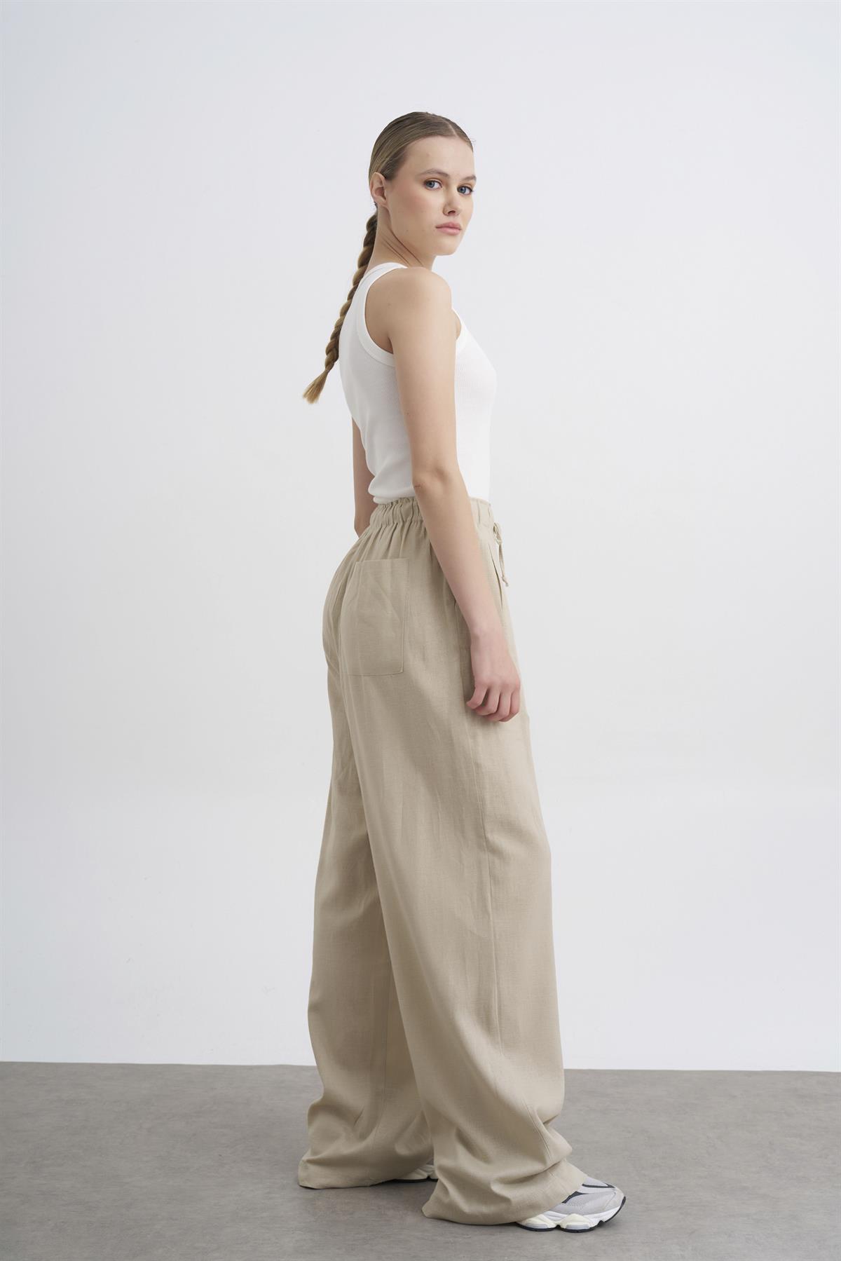 51017 KETEN PANTOLON TAŞ