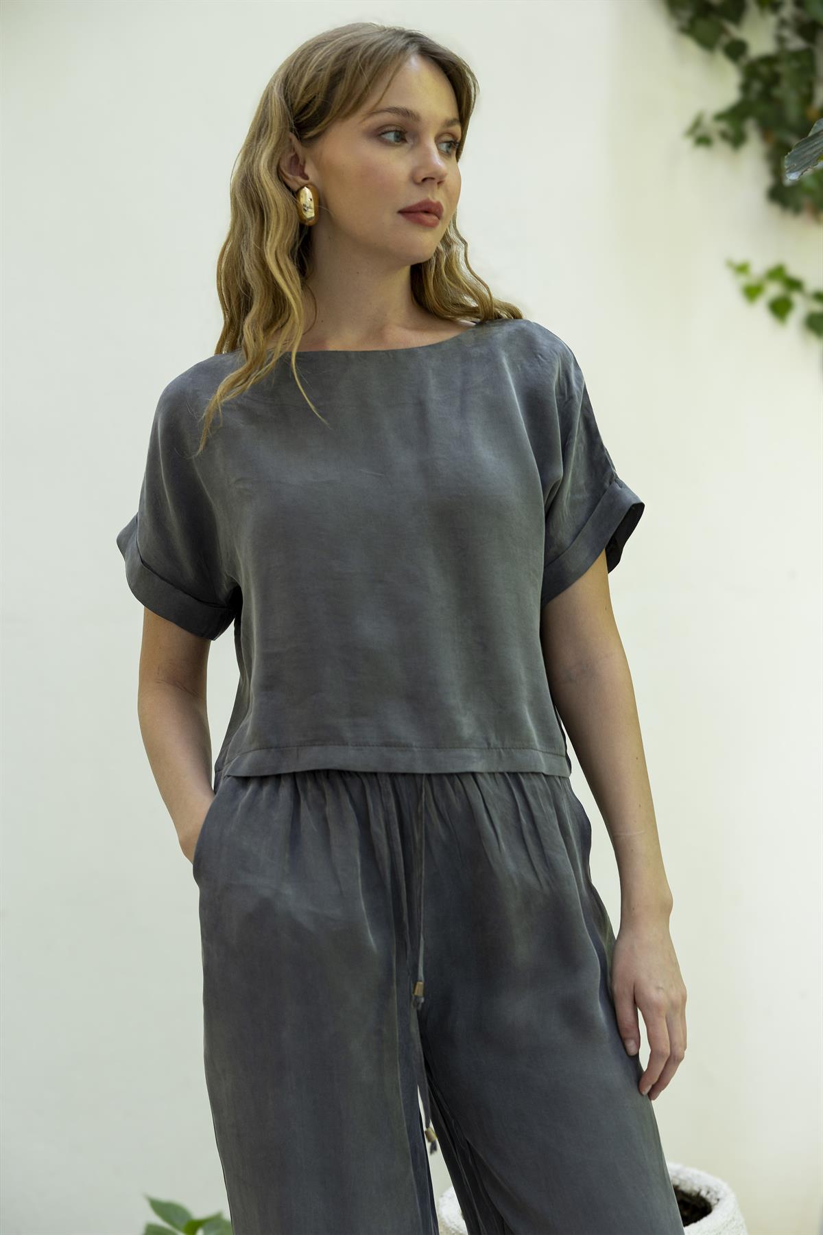 51163 BLUZ PANTOLON TAKIM ANTRASİT