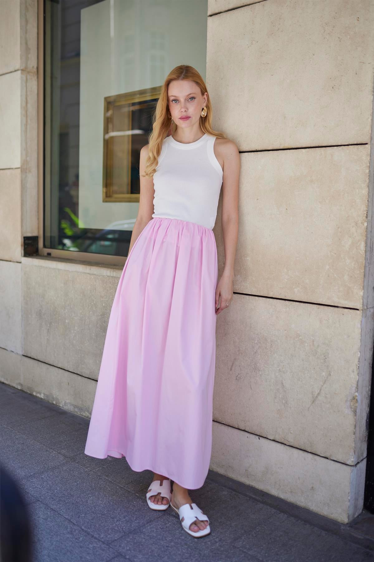 3331 DİKİŞSİZ ETEK ŞEKER PEMBE