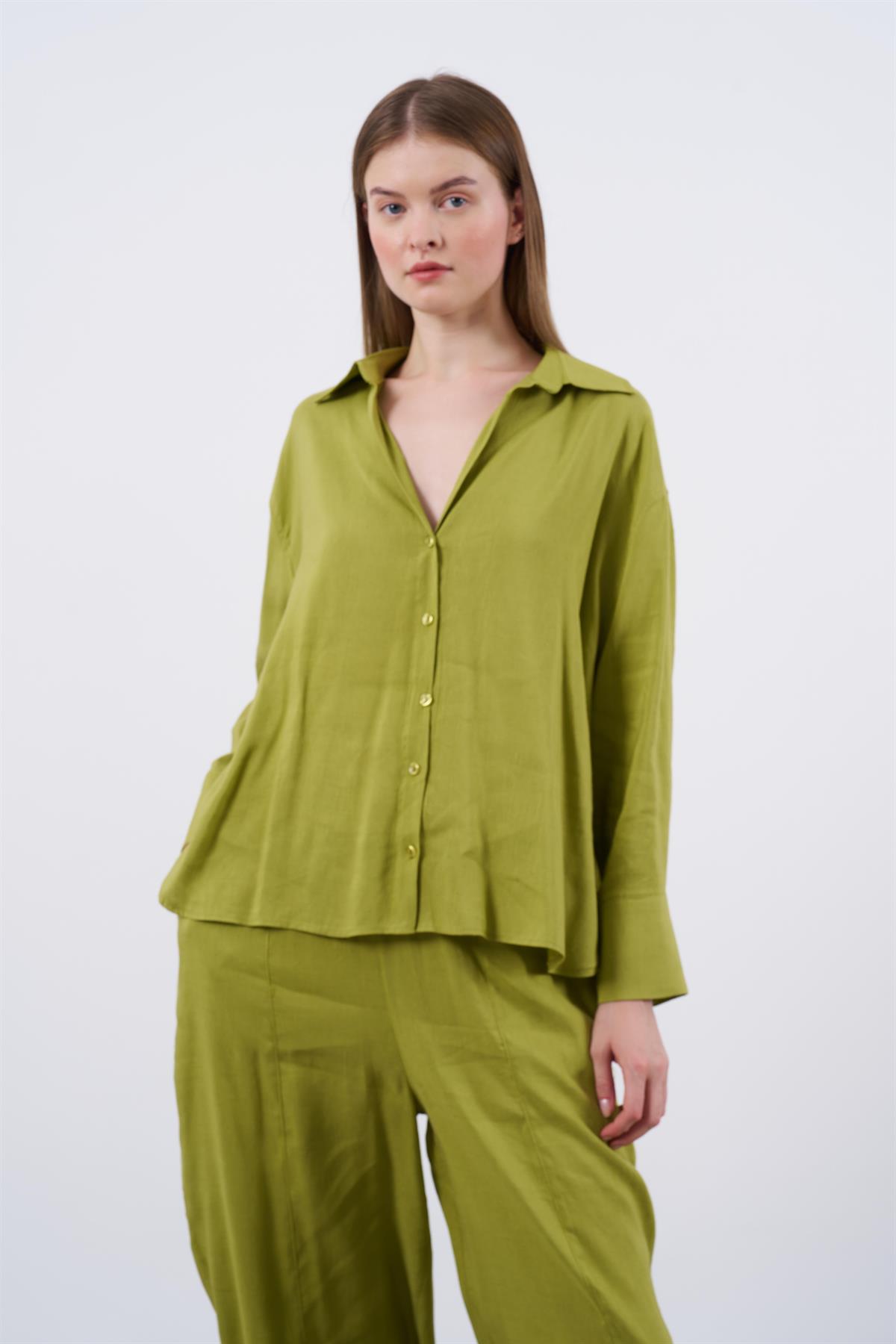 50987 GÖMLEK PANTOLON TAKIM FISTIK YEŞİLİ