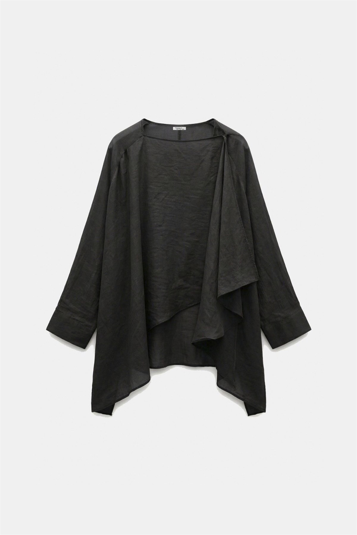 5026 UÇUŞAN PELERİN BLUZ SİYAH