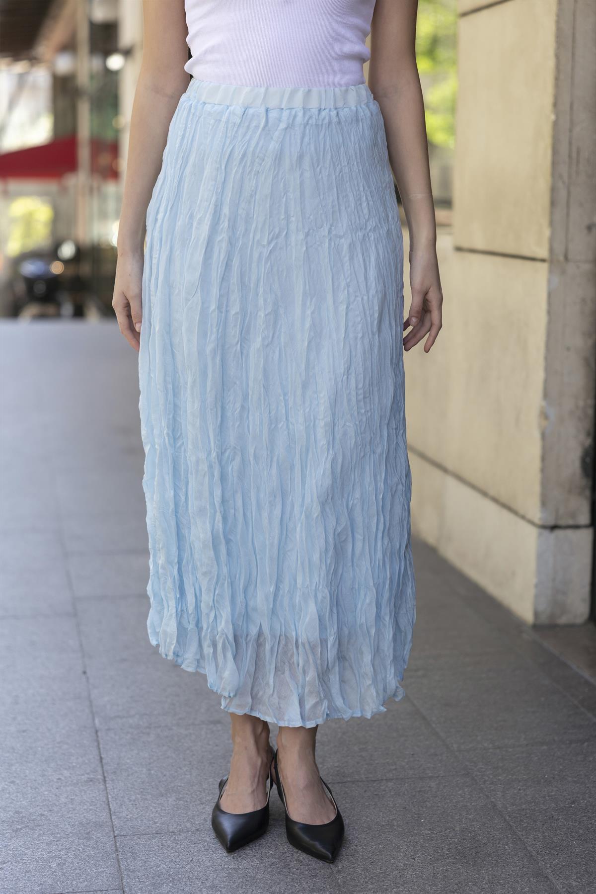 3207 KIRIŞIK ETEK AÇIK MAVİ