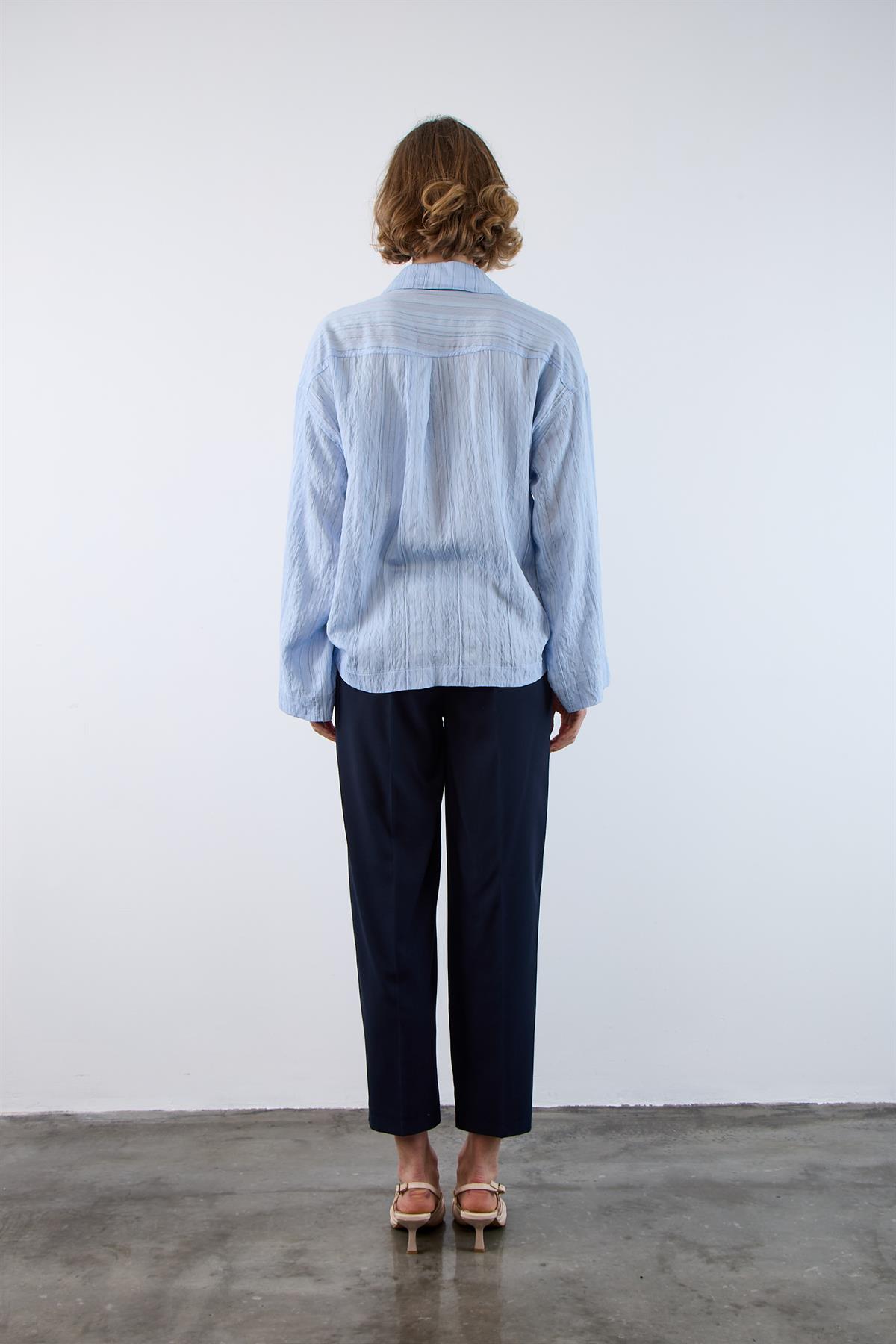 4956 OVERSIZE GÖMLEK MAVİ