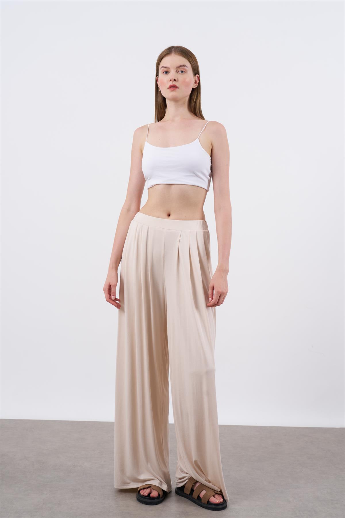 51049 PİLİLİ SALAŞ PANTOLON TAŞ