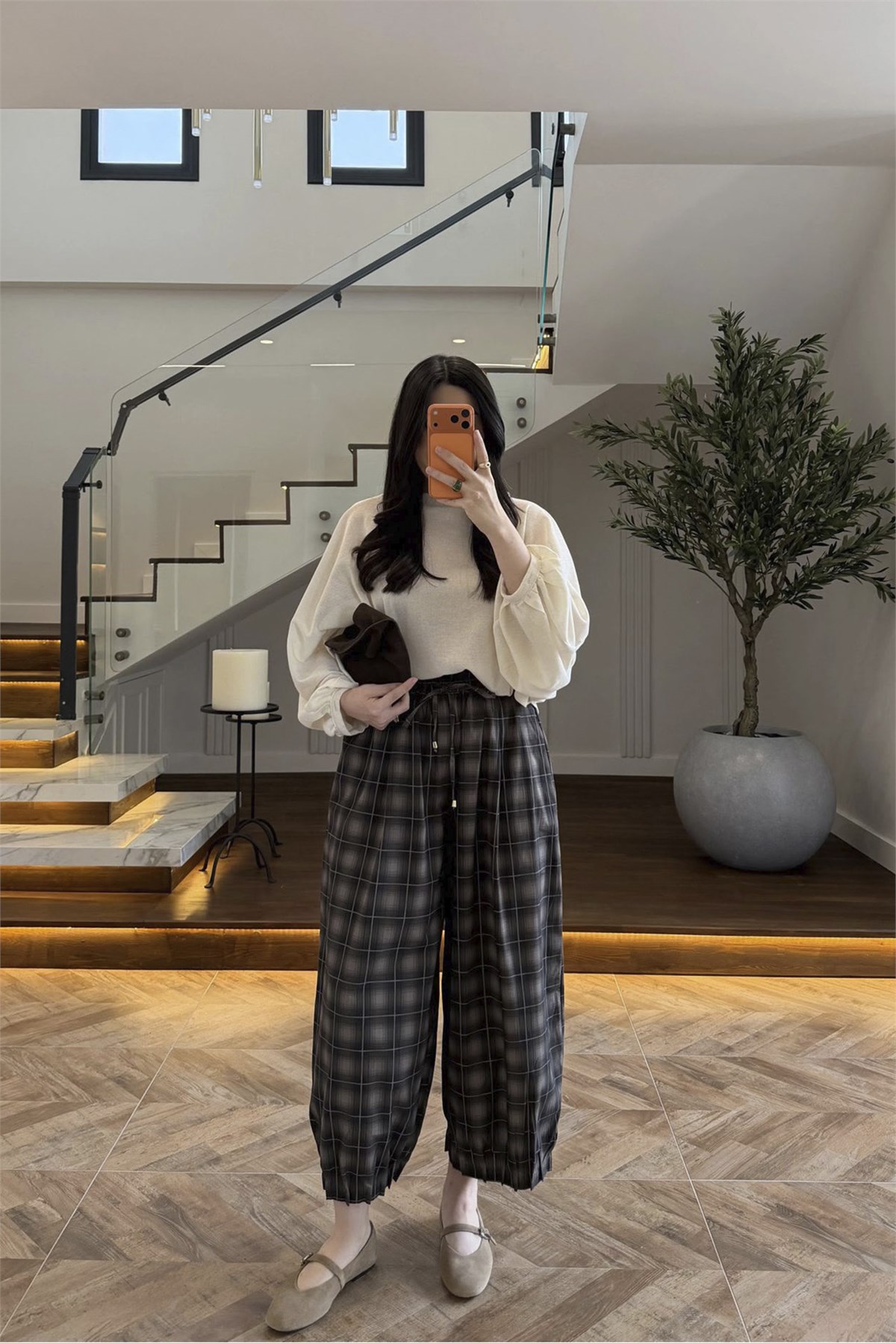 51466 PAÇA PİLELİ BAGY PANTOLON KAHVE