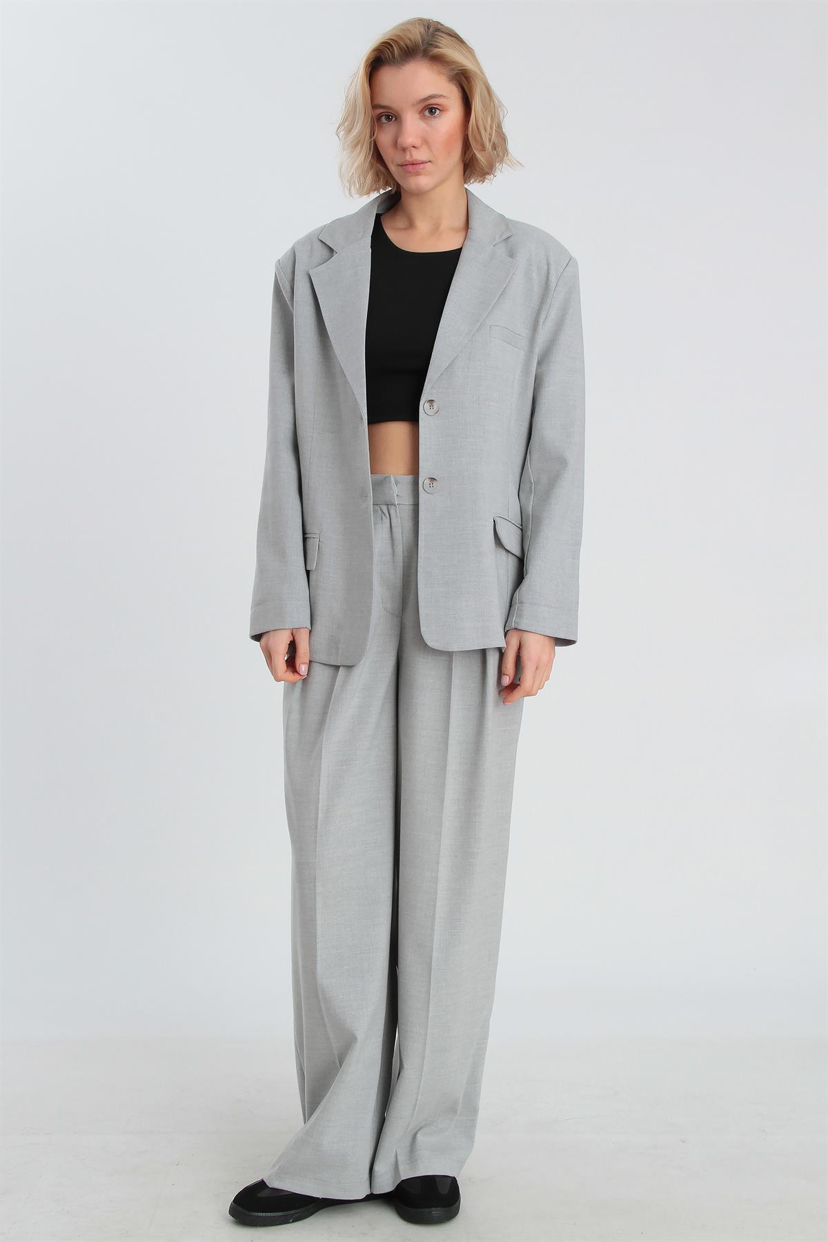 9281 POLİVİSKON CEKET GRİ