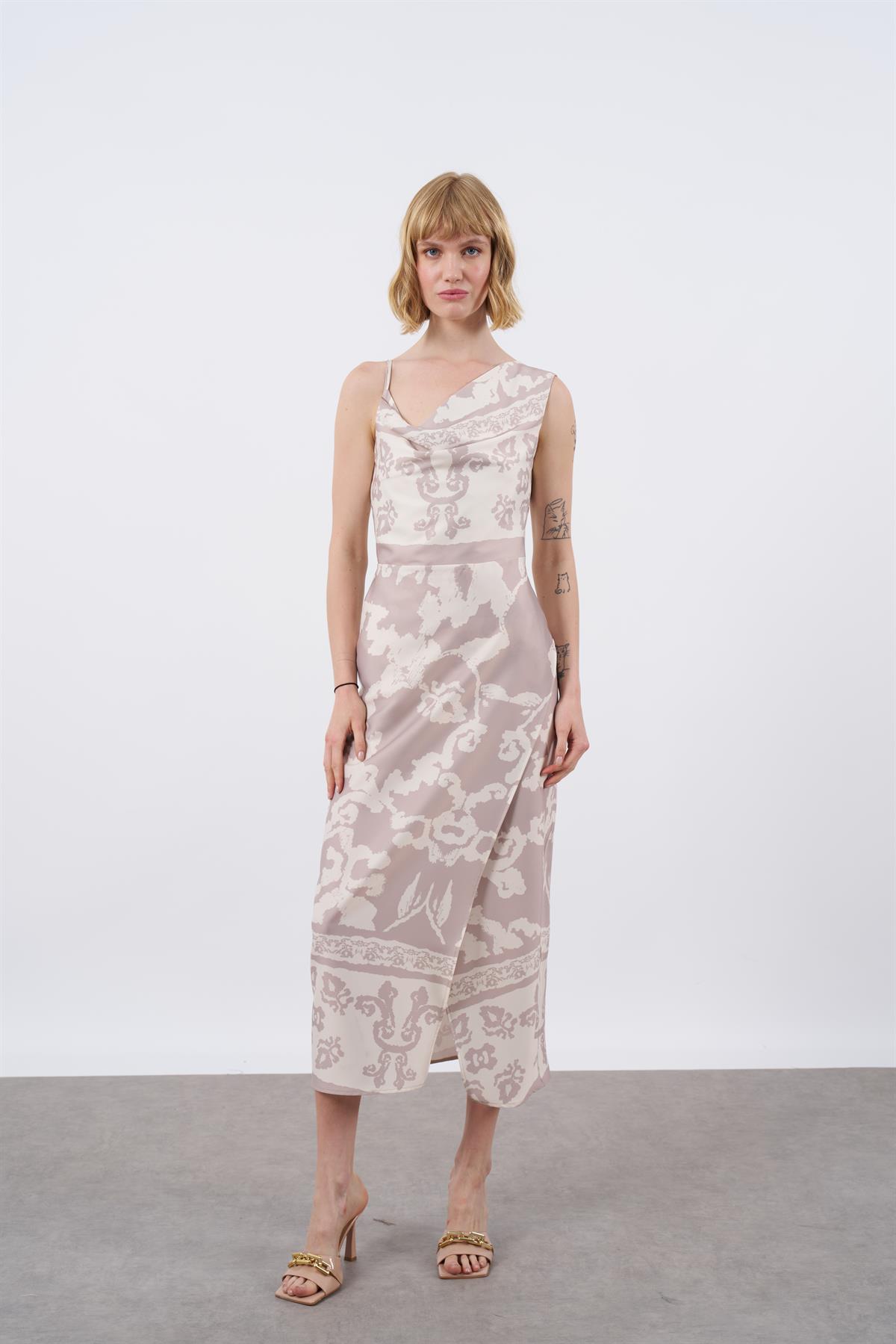 3157 DEGAJE ASKILI ELBİSE TAŞ