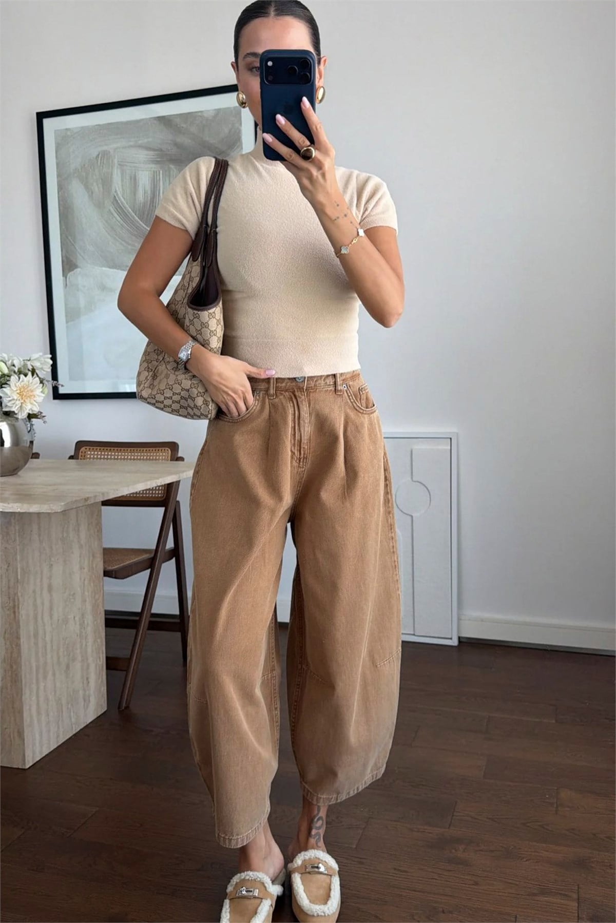0107 PERRY VİNTAGE DENİM KARAMEL