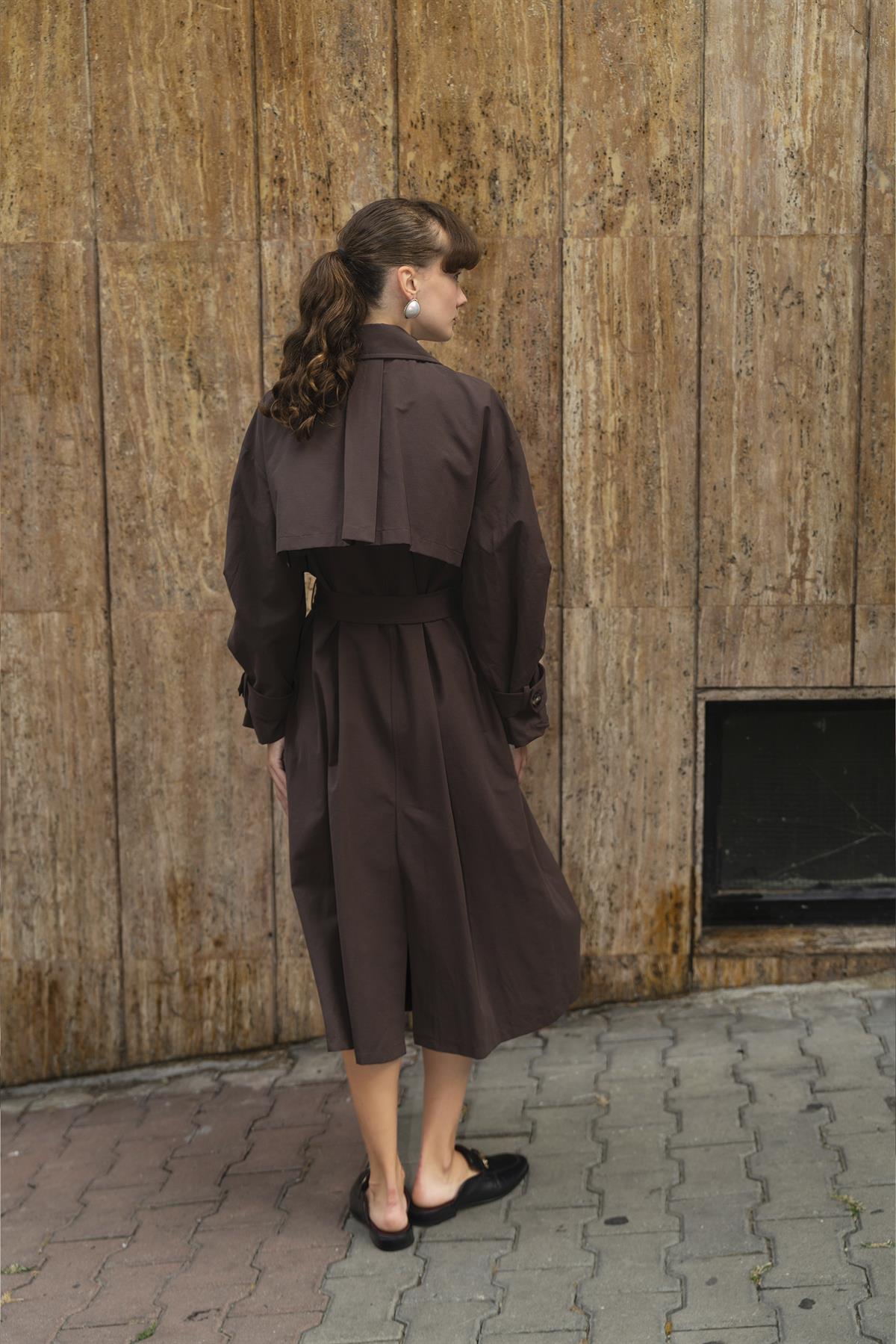 9605 UZUN TRENÇ KAHVE