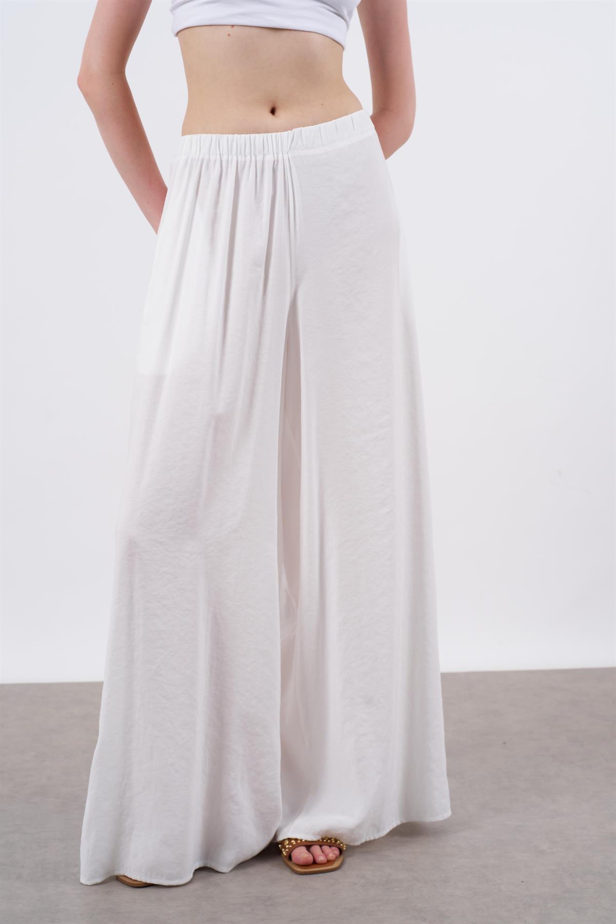 50979 LASTİKLİ PANTOLON BEYAZ