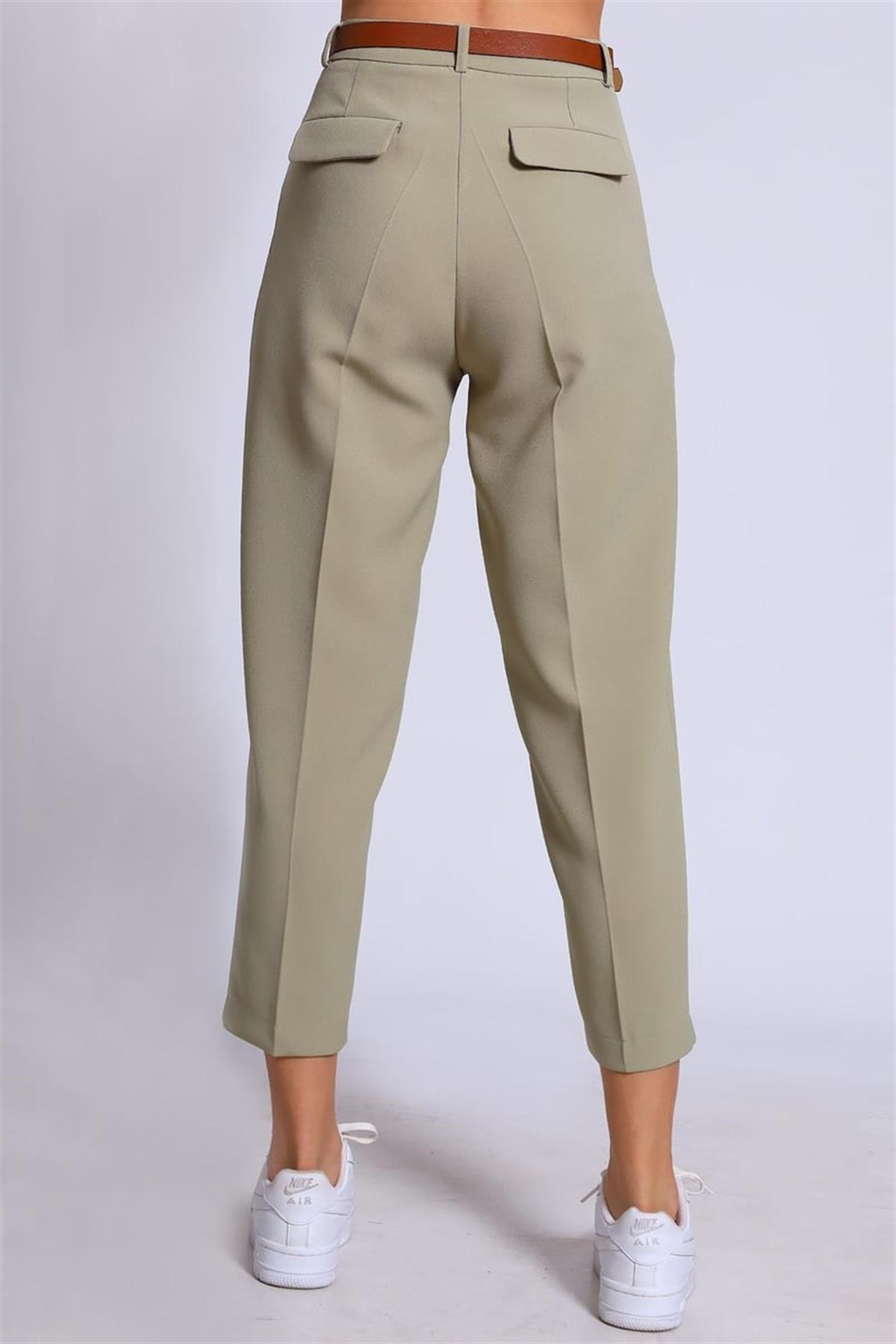 50938 KEMERLİ PANTOLON AÇIK HAKİ