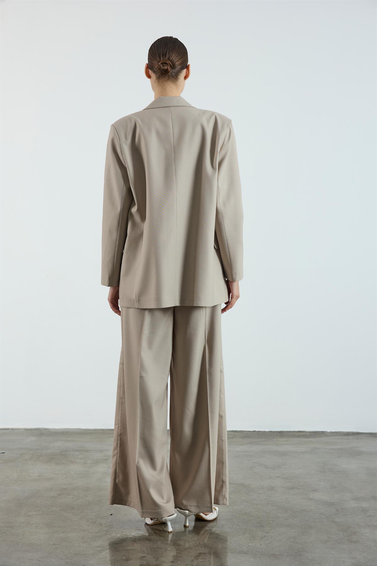 9561 POLİVİSKON KRUVAZE CEKET TAŞ